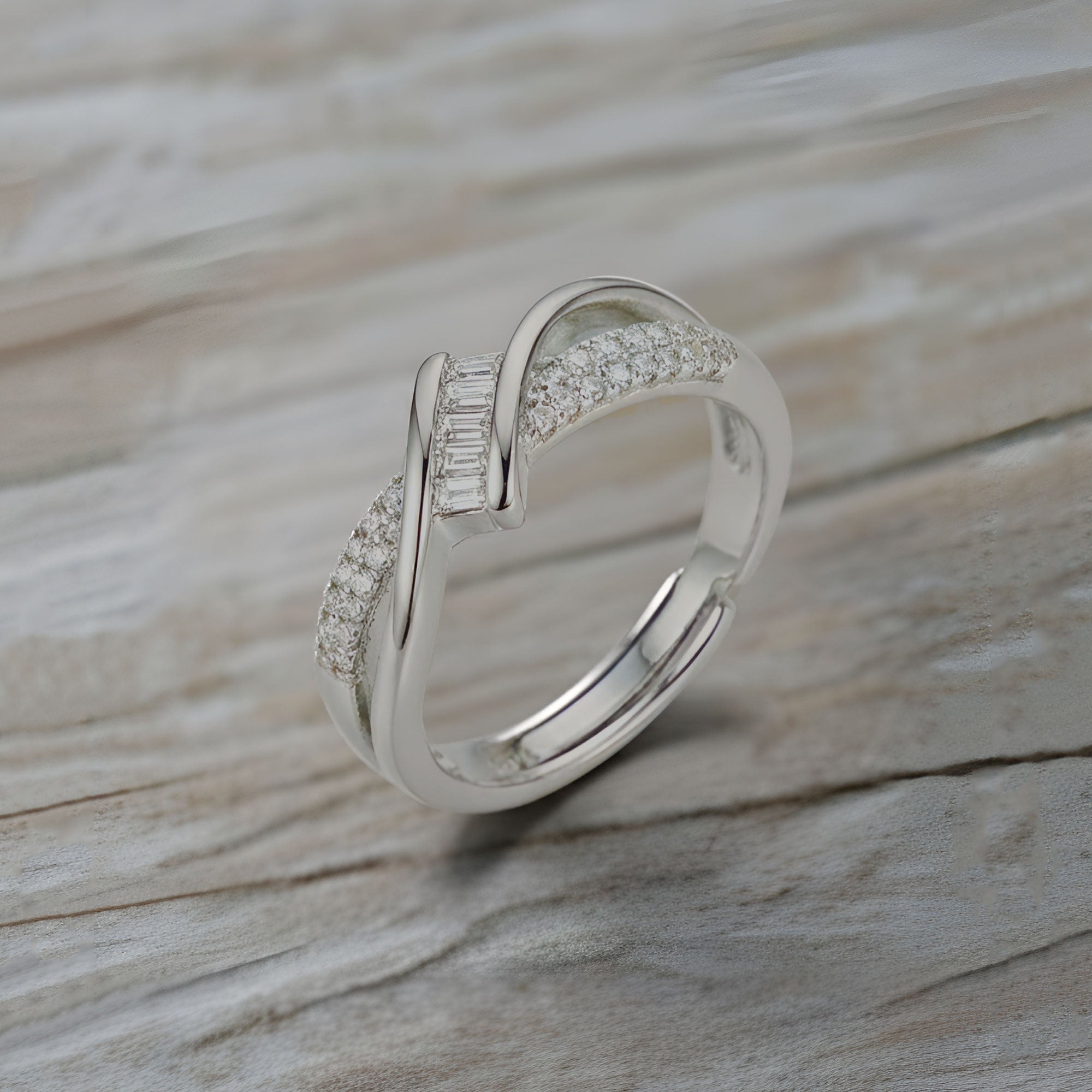 Artklim Silver Plated Twist Anti-Tarnish Ring