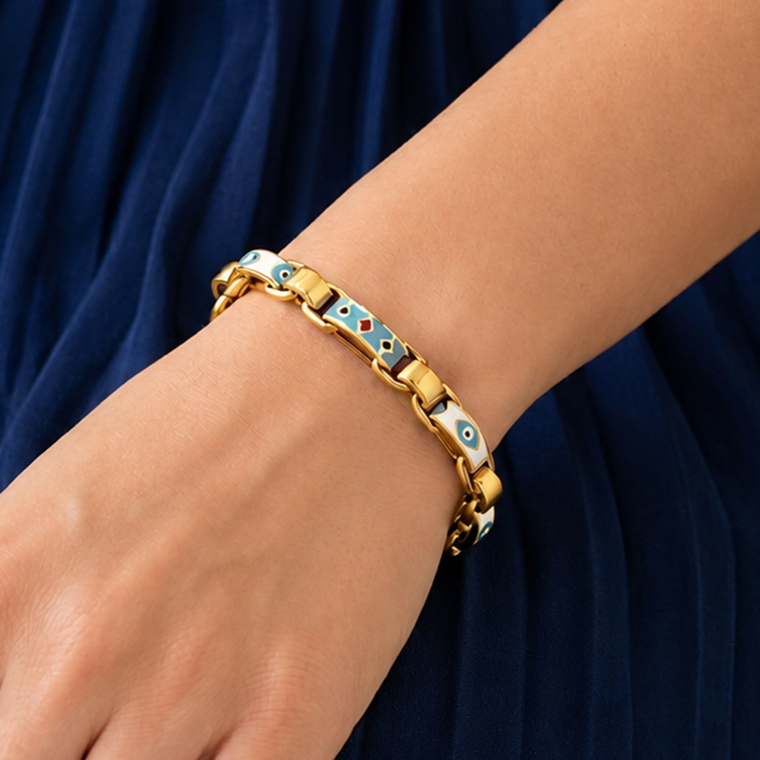 Artklim Evil Eye Gold Link Anti-tarnish Bracelet