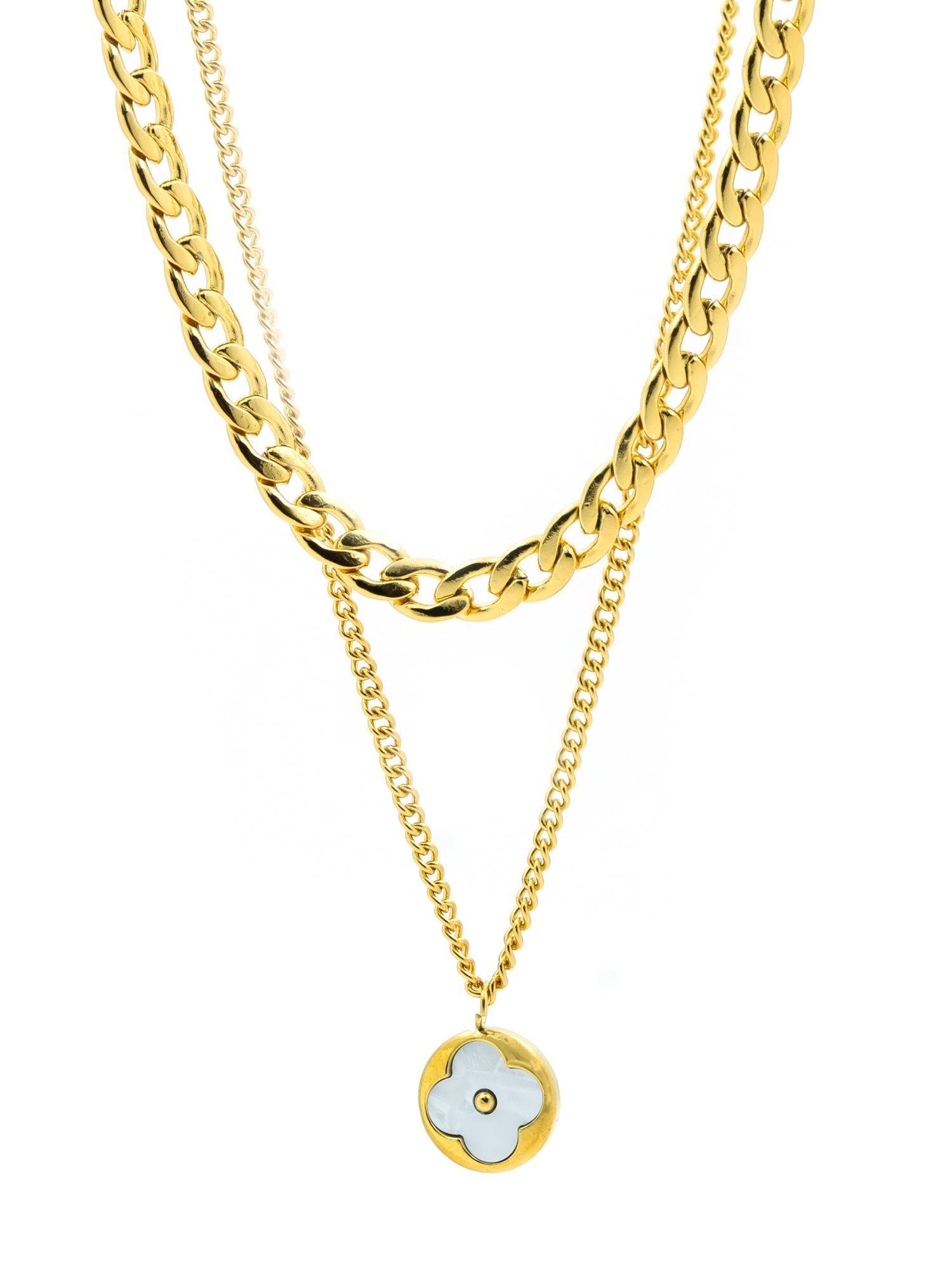 Artklim Gold Plated Layered Bloom Anti-Tarnish Necklace