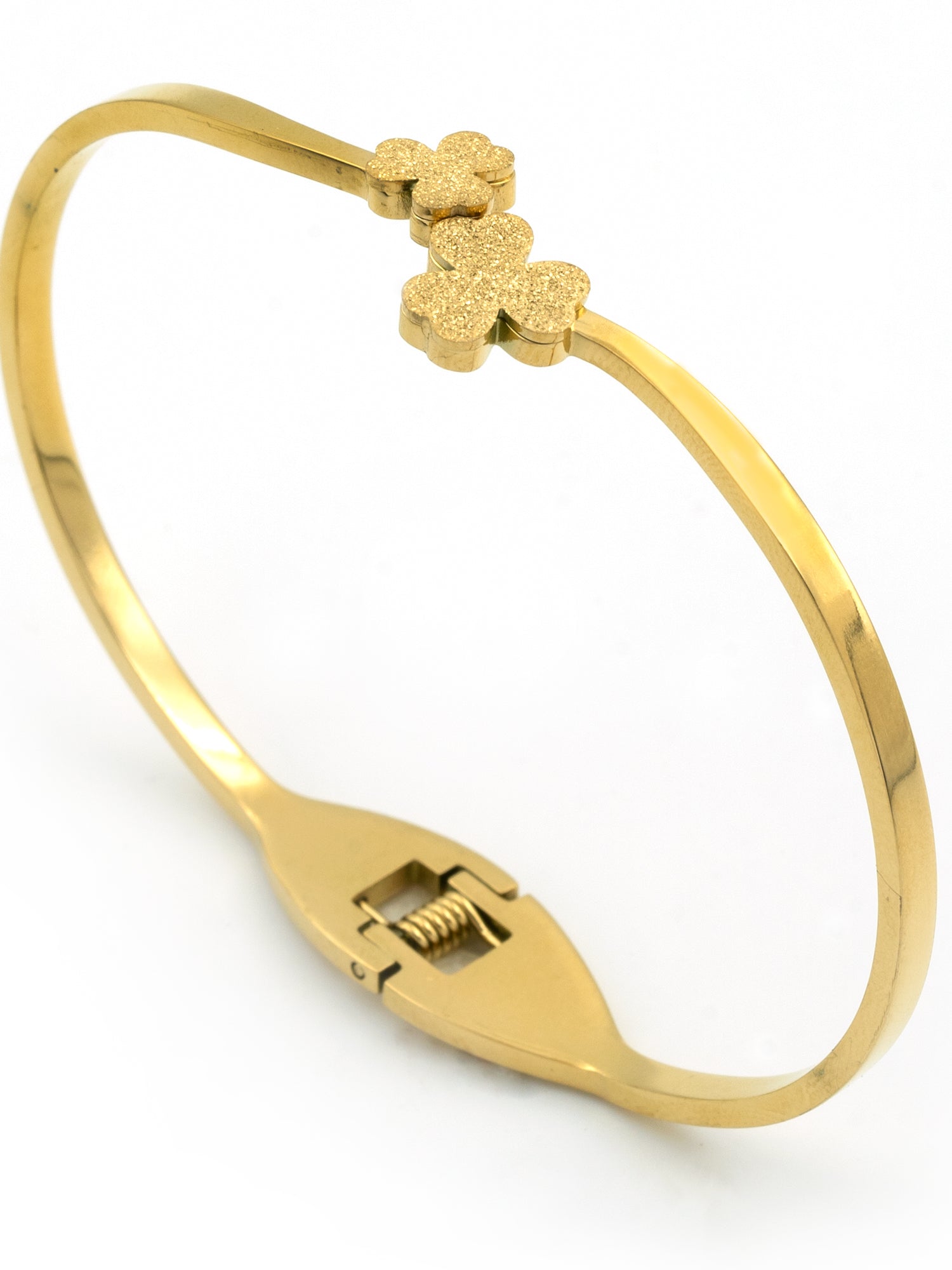 Artklim Gold Plated Golden Clover Anti Tarnish Charm Bracelet
