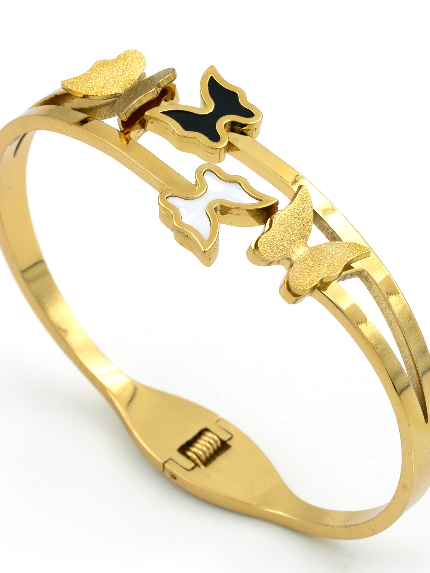 Artklim Gold Plated Dual Charm Butterfly Anti Tarnish Bracelet