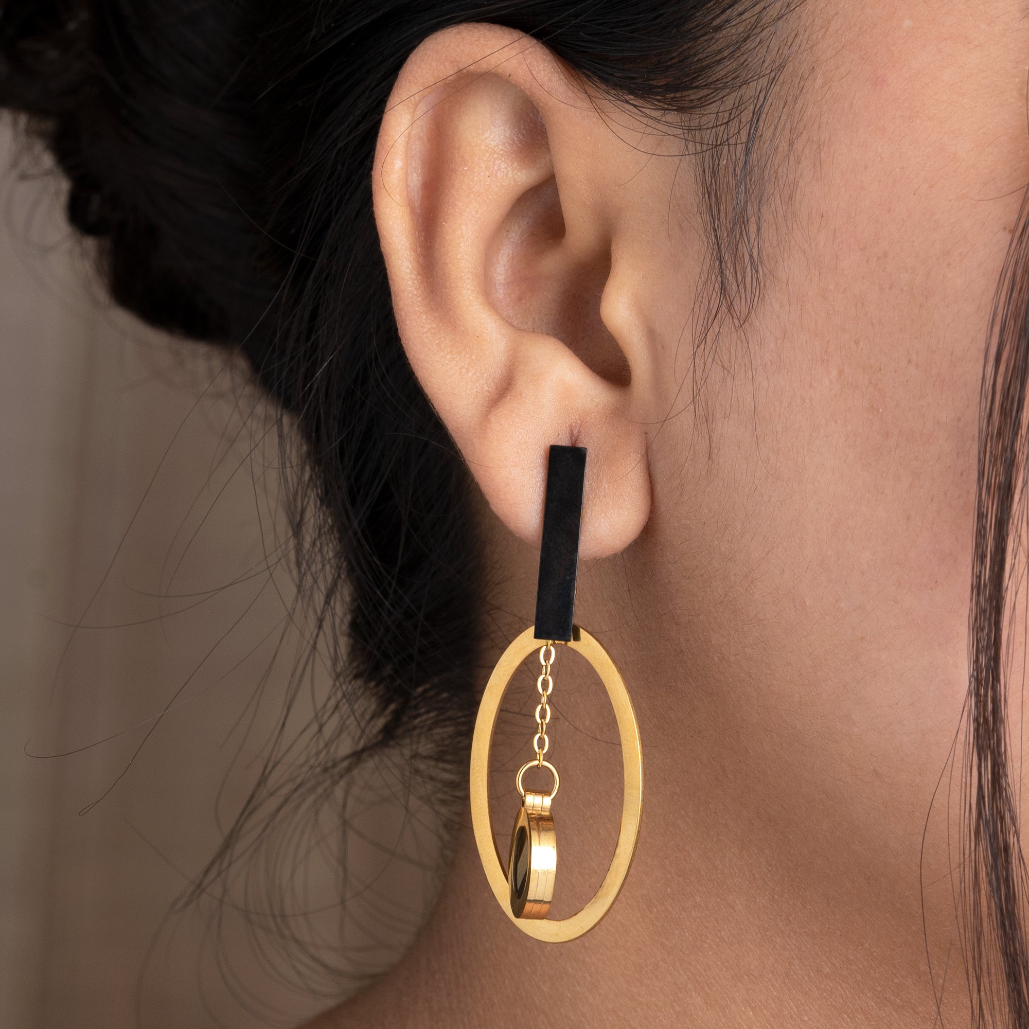 Artklim Eclipse Charm Hoop Earrings