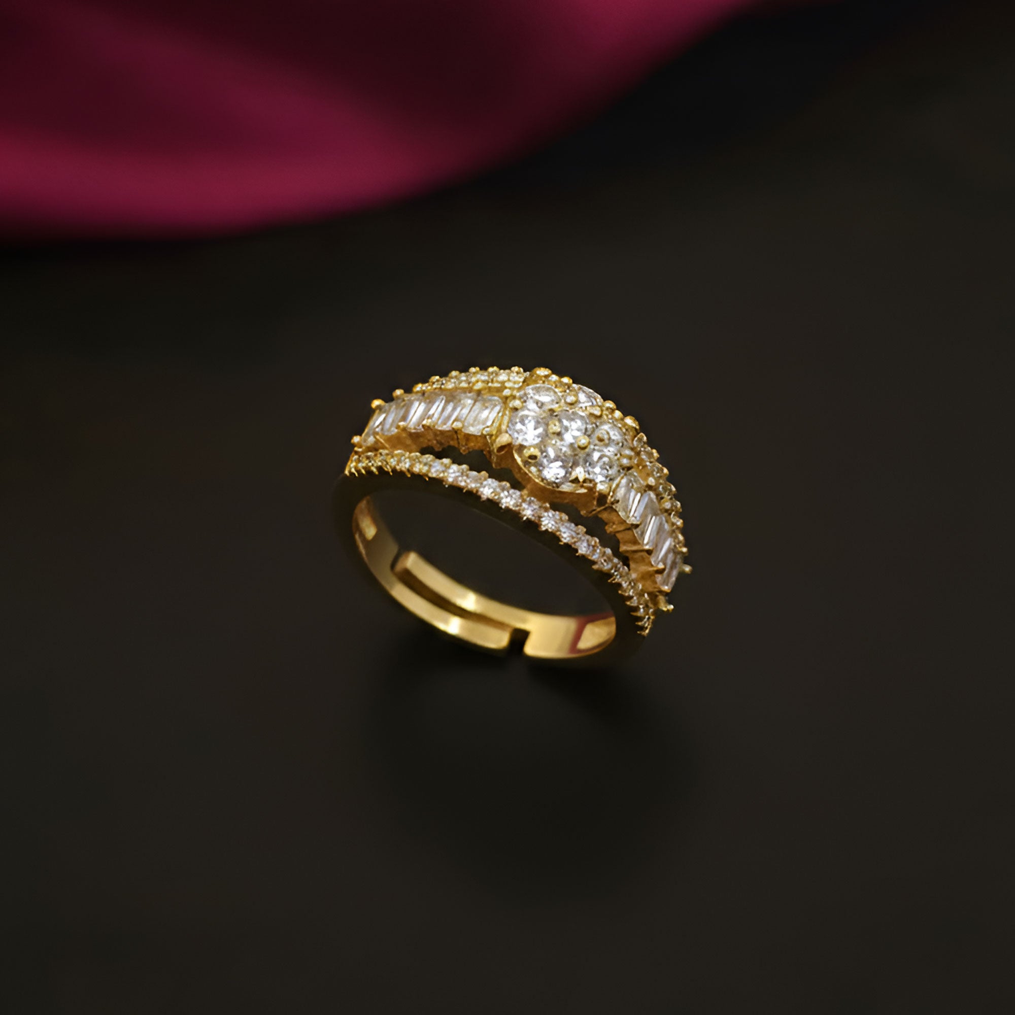 Artklim Gold-Plated Celestia Crown Design Anti-Tarnish Ring