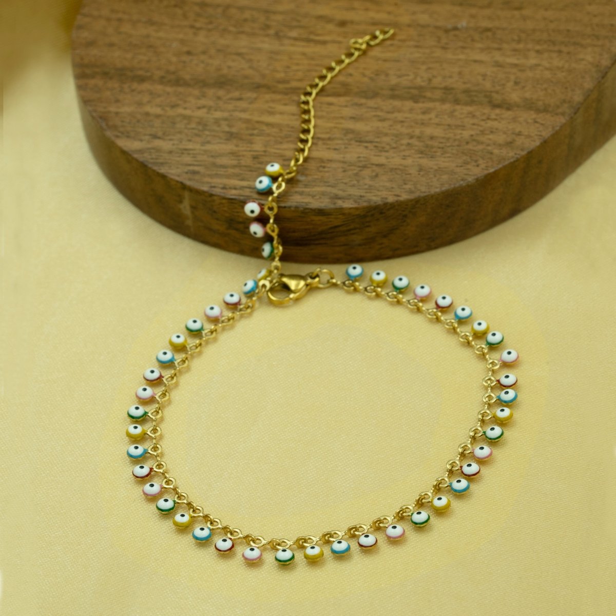 Artklim Gold Plated Evil Eye Anklet