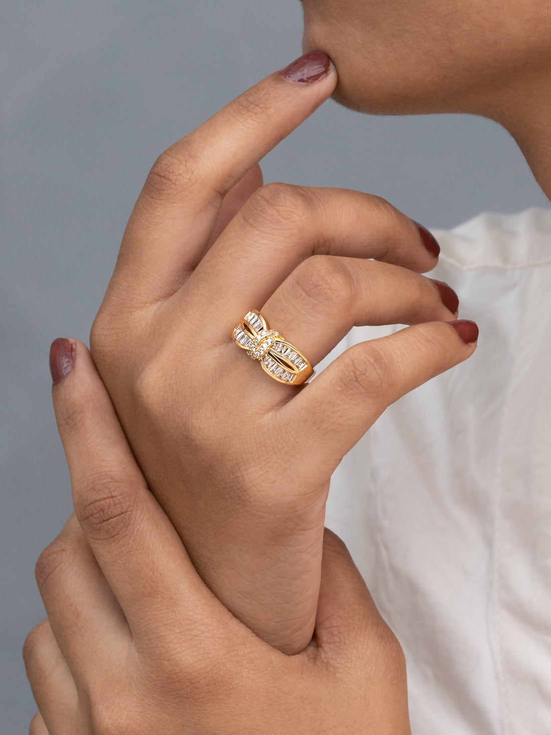 Artklim Gold-Plated Bow Elegance Anti-Tarnish Ring