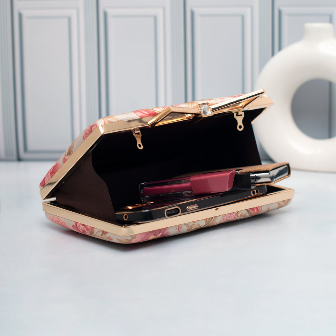 Artklim Vintage Bloom Floral Printed Clutch