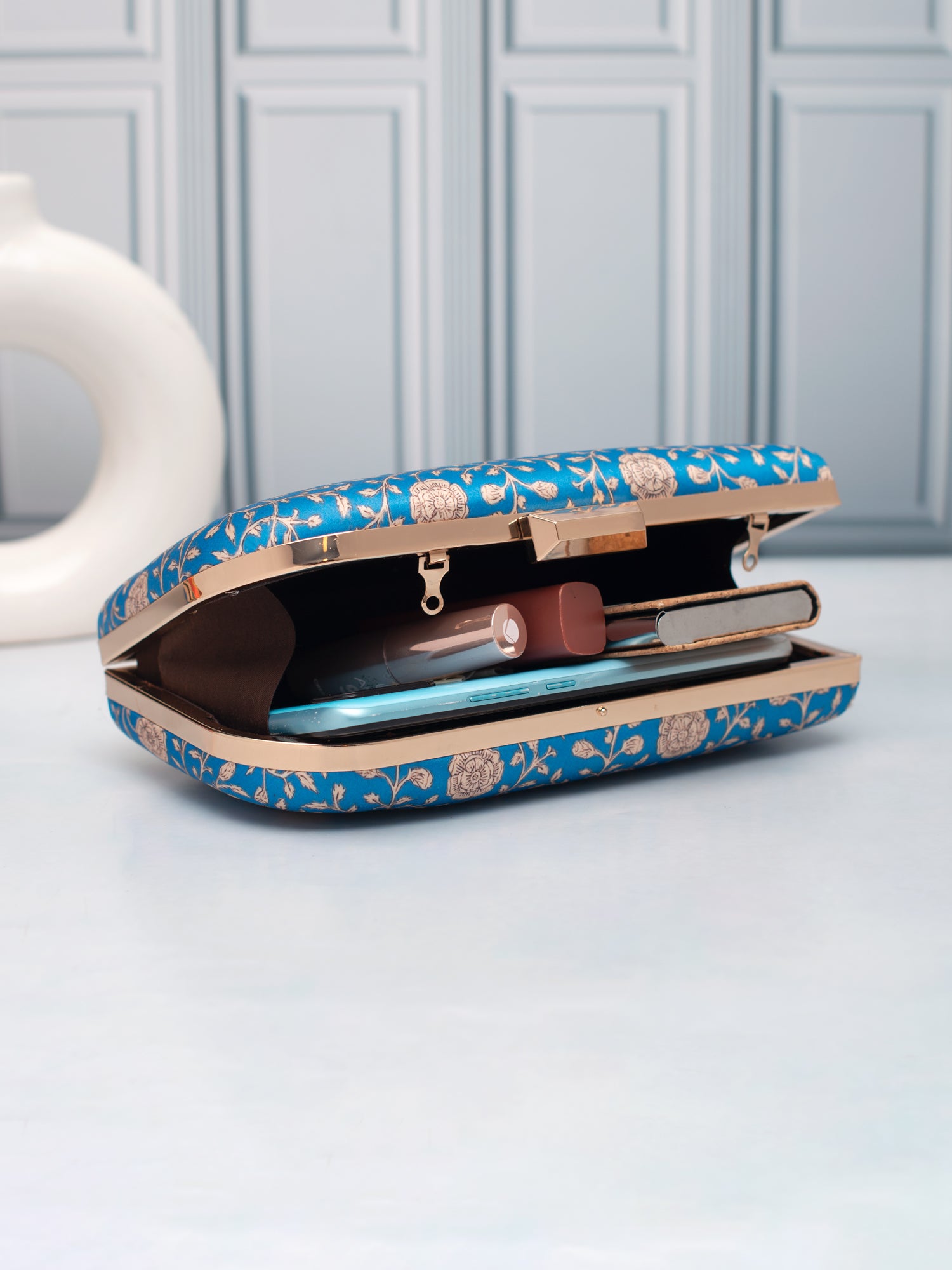 Artklim Blue Royale Printed Clutch