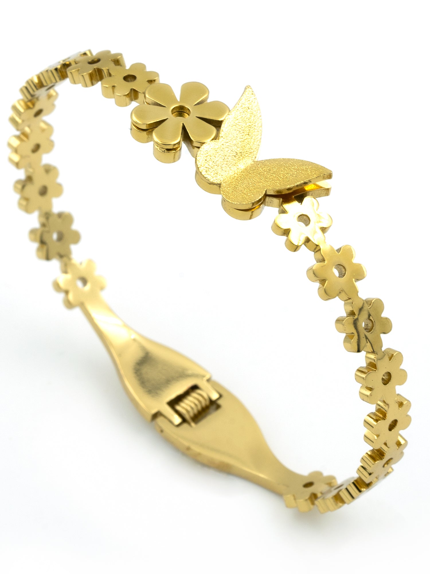 Artklim Gold Plated  Anti Tarnish Butterfly in Bloom Bracelet