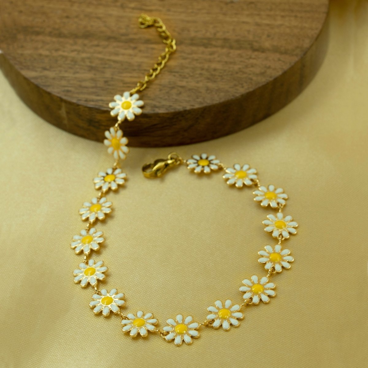 Artklim Gold Plated Daisy Delight Anklet