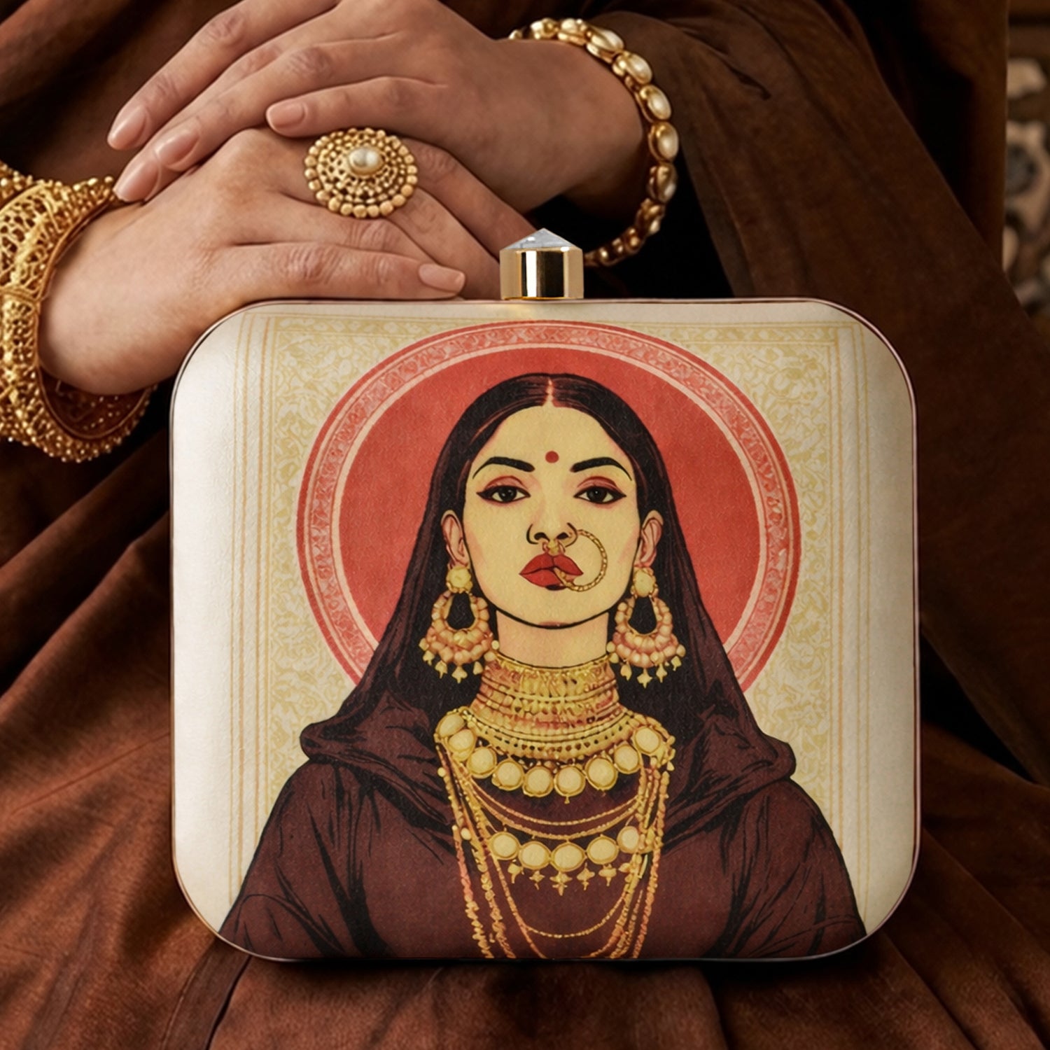 Artklim Rhythmic Elegance Classical Dance Printed Clutch