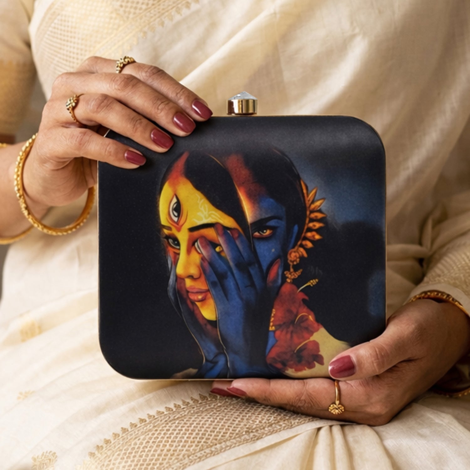 Artklim Duality Shakti Artistic Clutch printed