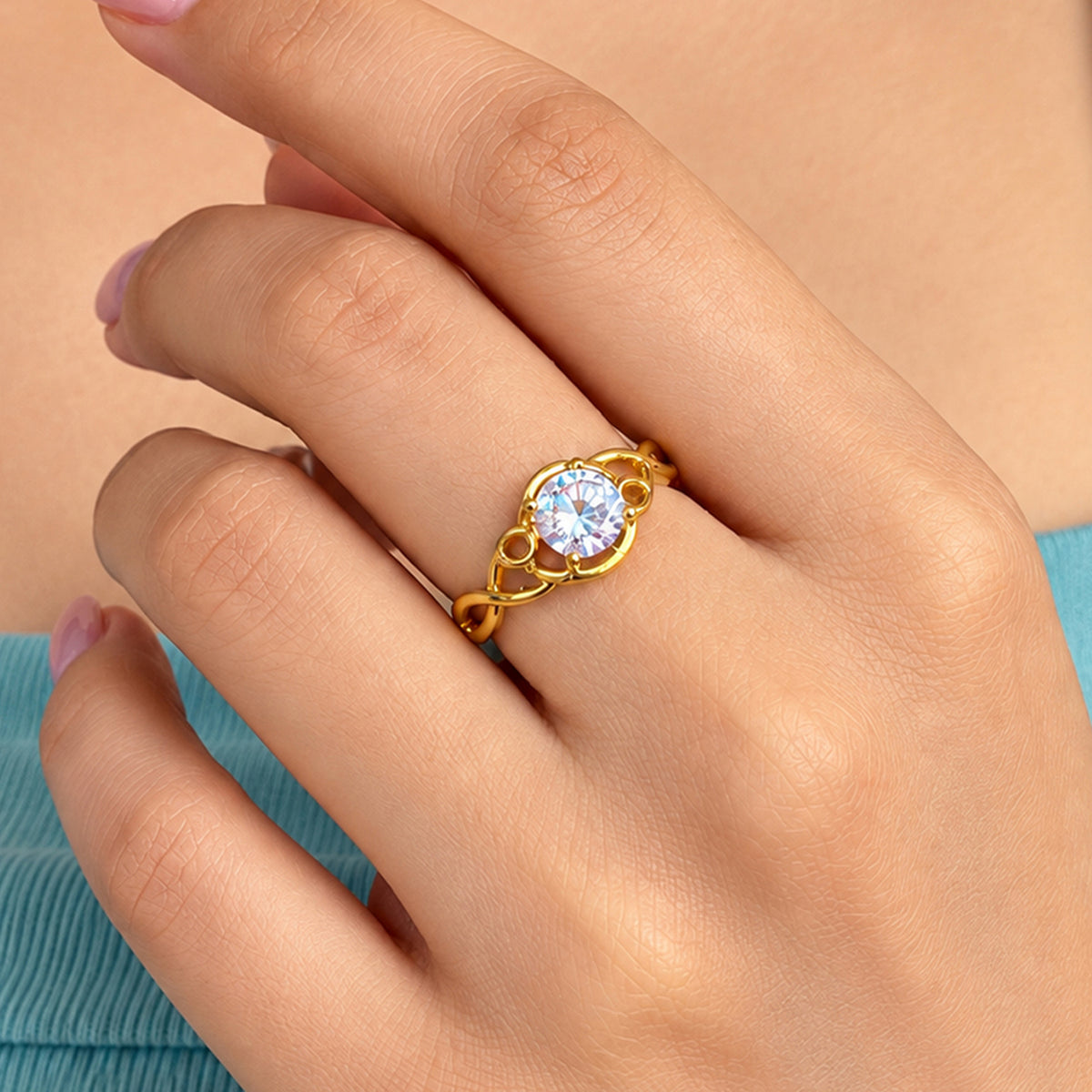 Artklim Luxe Stone Gold-Tone Anti-Tarnish Ring