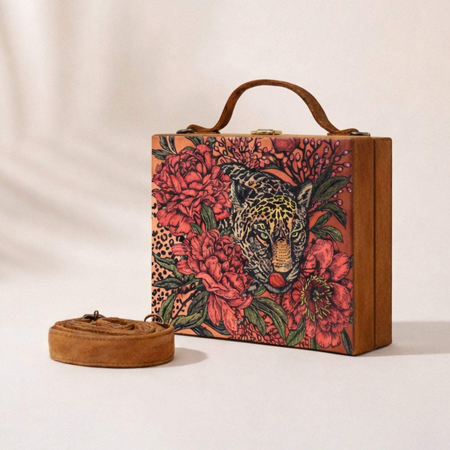 Artklim Tiger Printed Suitcase Style Clutch