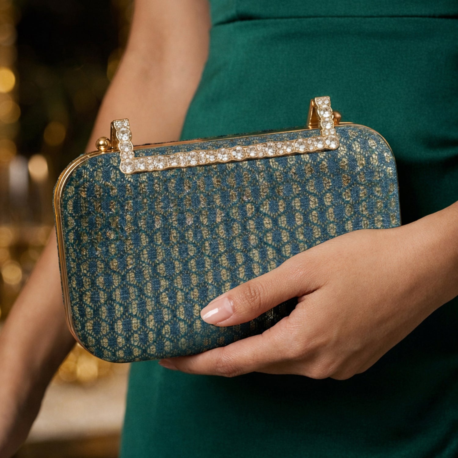 Artklim Emerald Ocean Embroidery Clutch