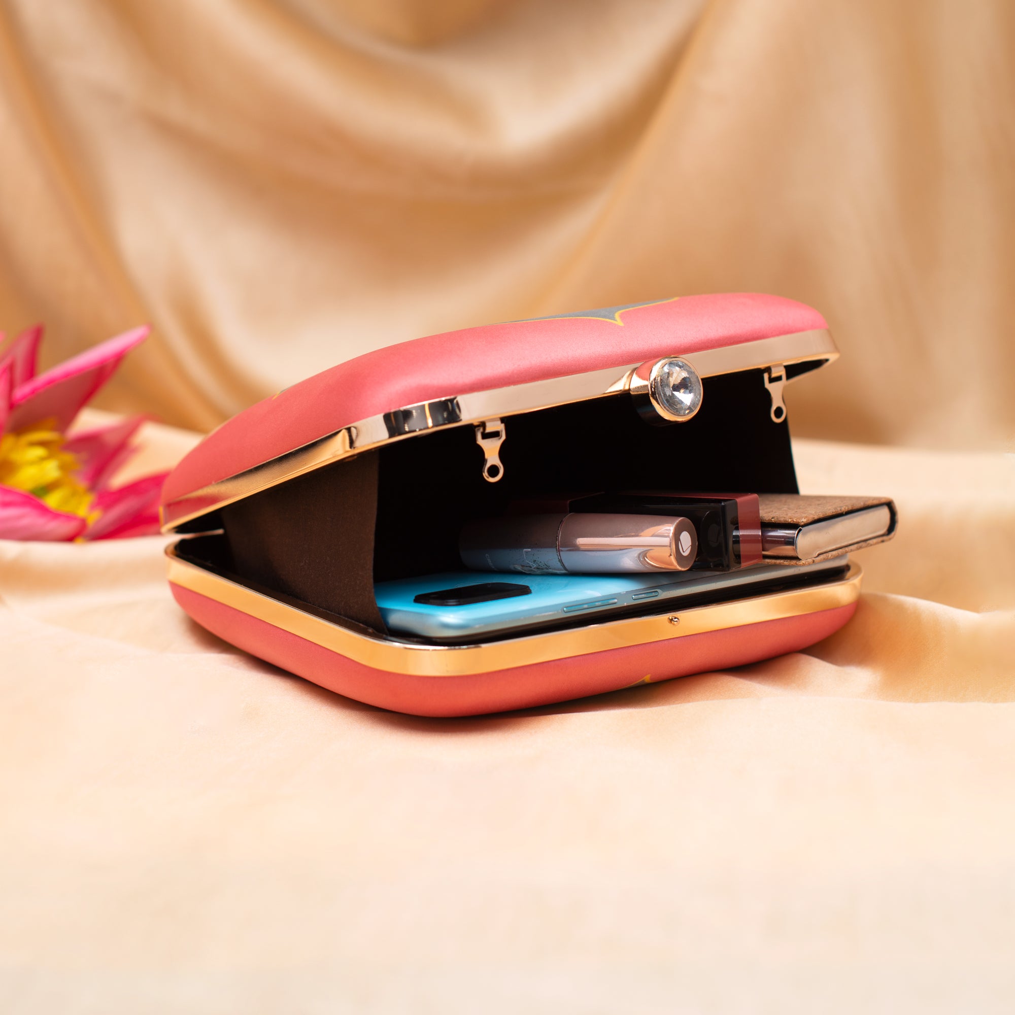 Artklim Sacred Cow Lotus Harmony Pink Clutch