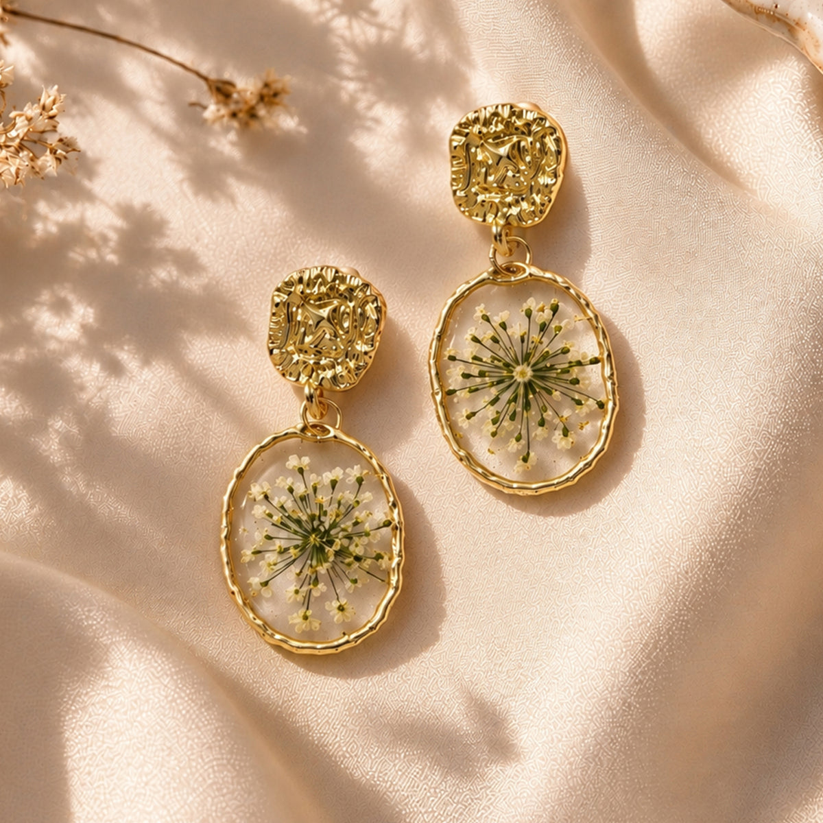 Artklim Elegant Botanical Gold-Tone Anti-Tarnish Earring