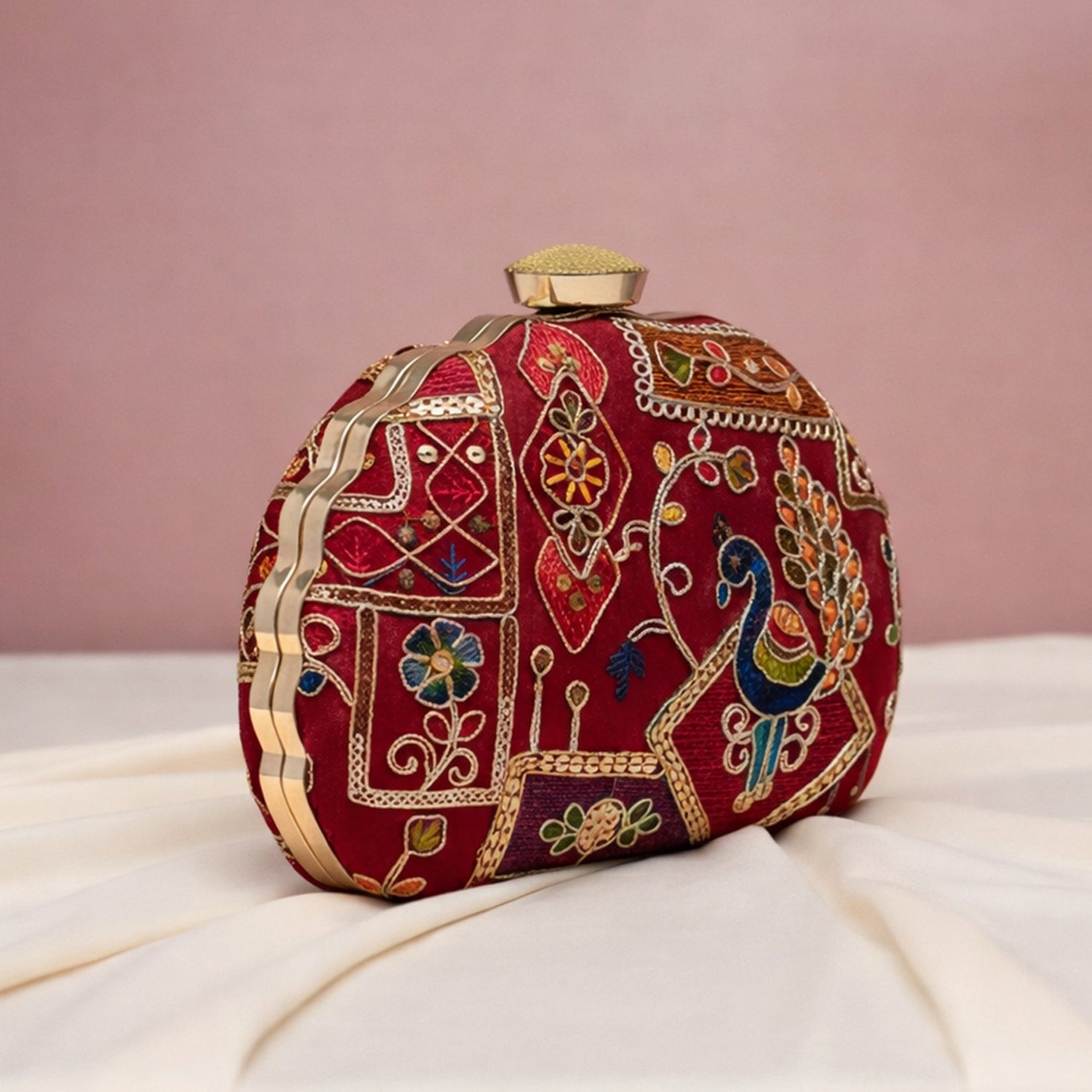 Artklim Royal Peacock Charm Clutch