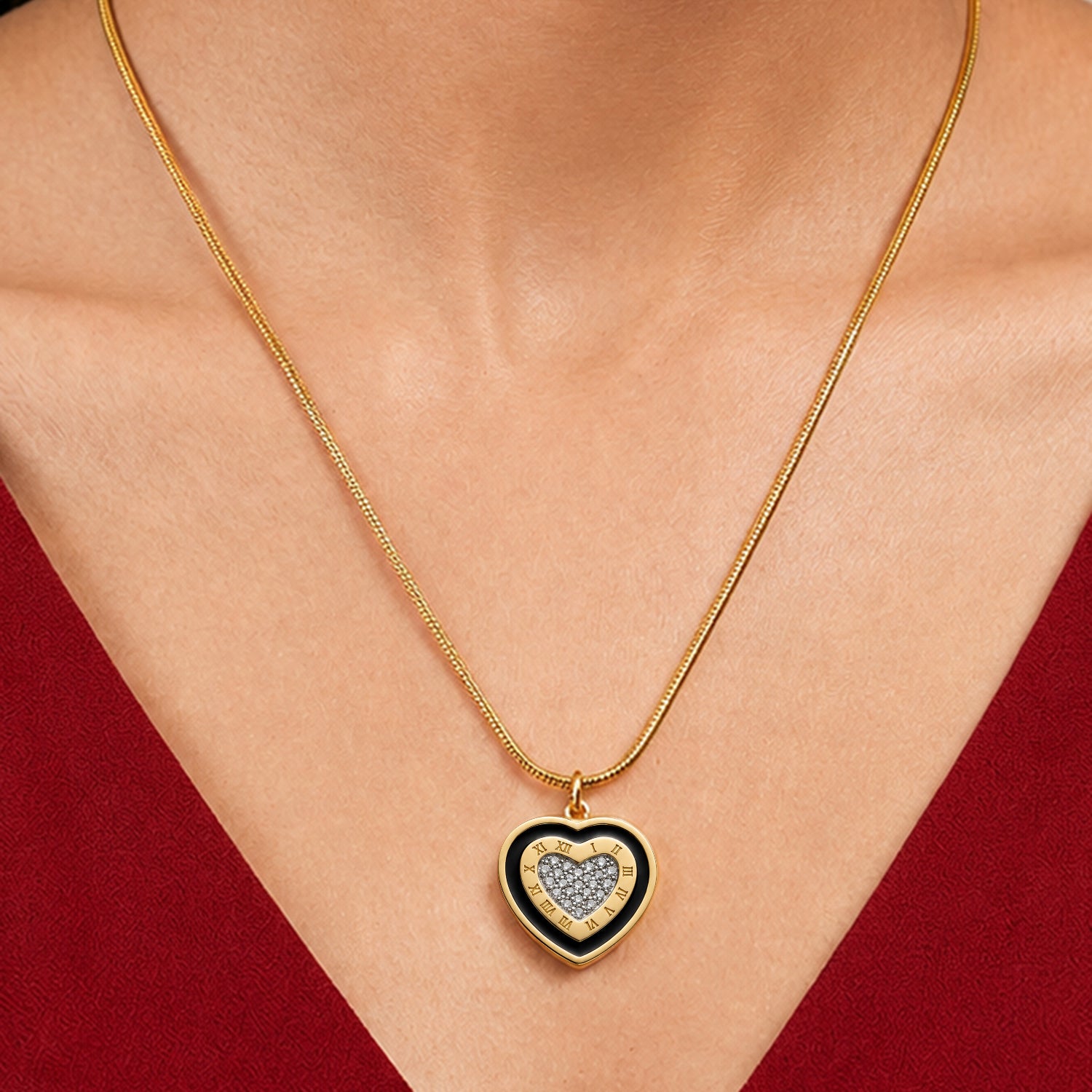 Artklim Heart Crystal Pendant Anti-tarnish Necklace