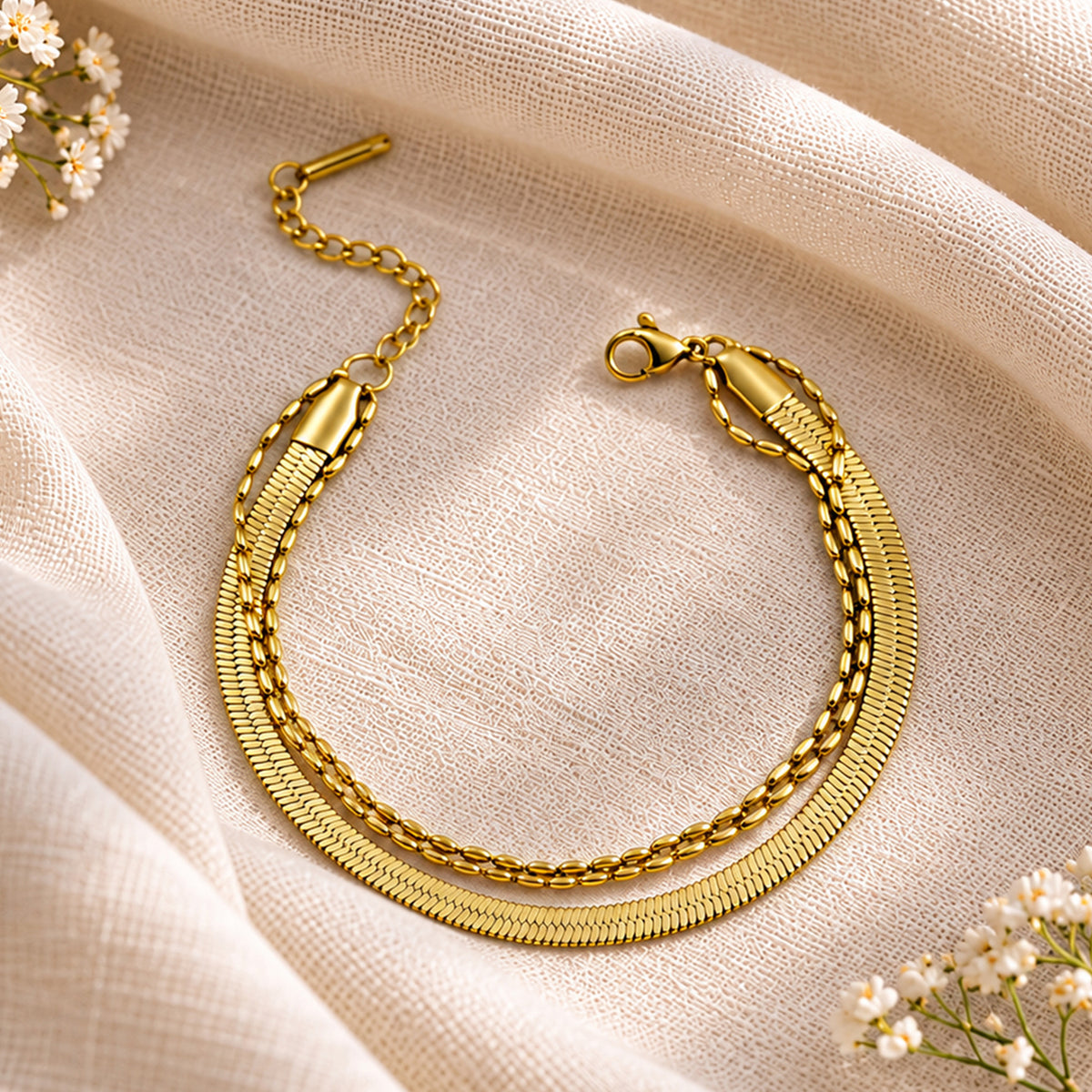 Artklim Double Layer Chain Anti-Tarnish Bracelet