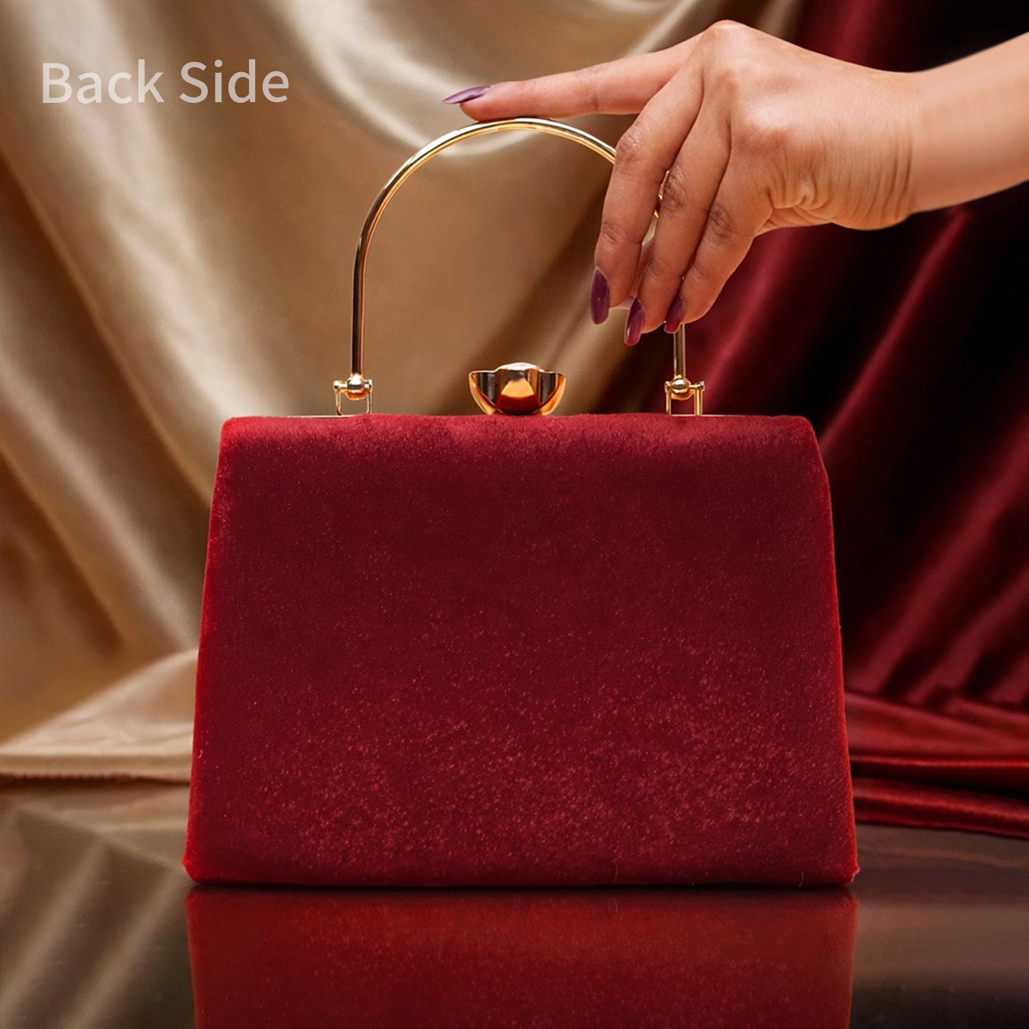 Artklim Crimson Peacock Embroidery Name Customized Clutch