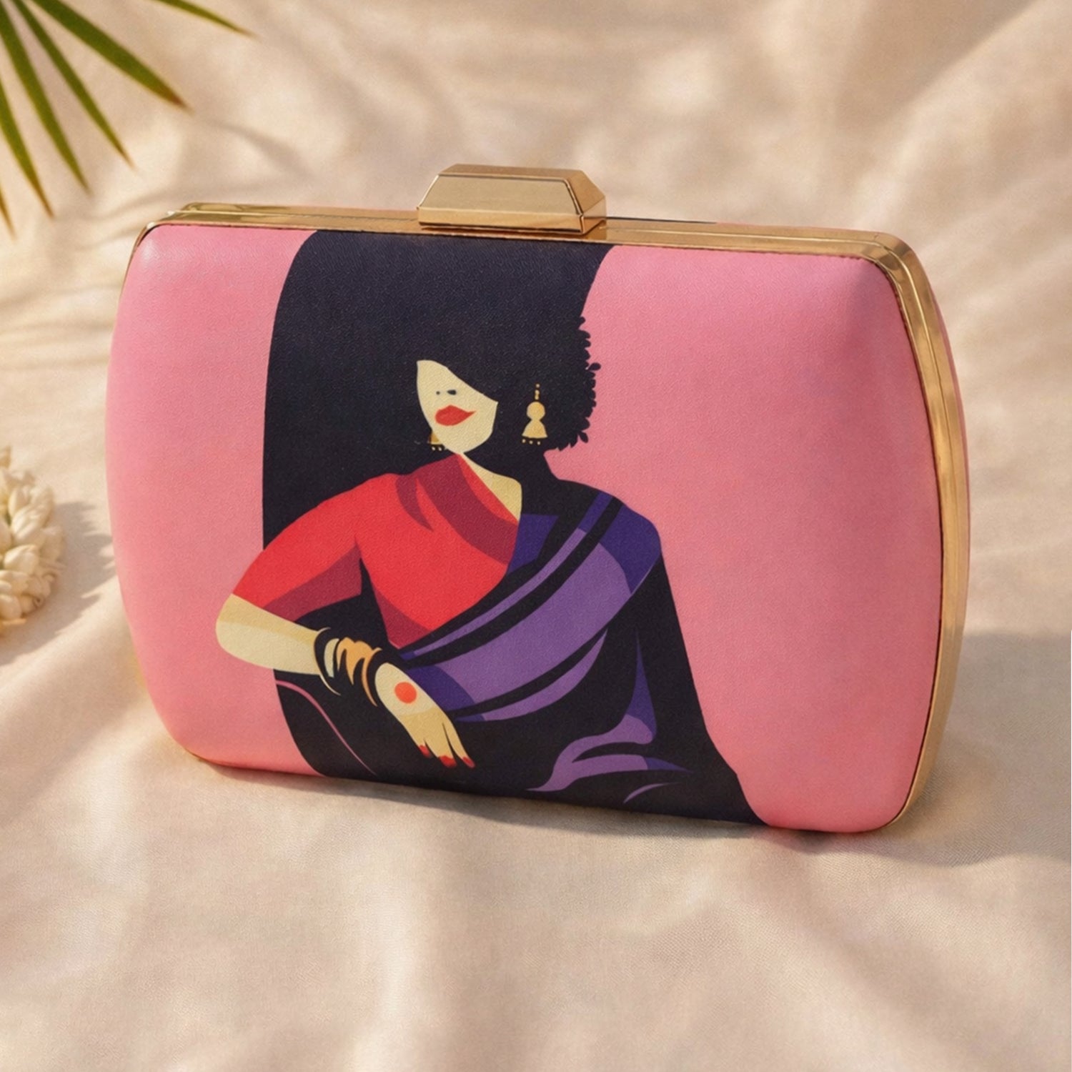 Purple Saree Women Clutch