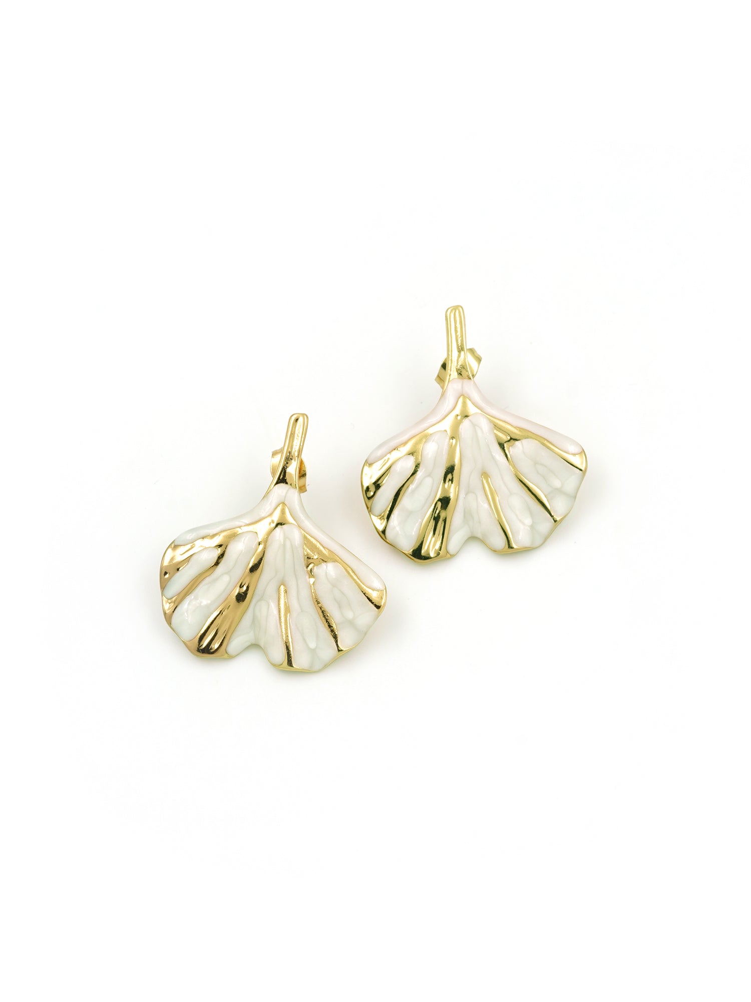 Artklim Golden Ginkgo Anti-Tarnish Earrings