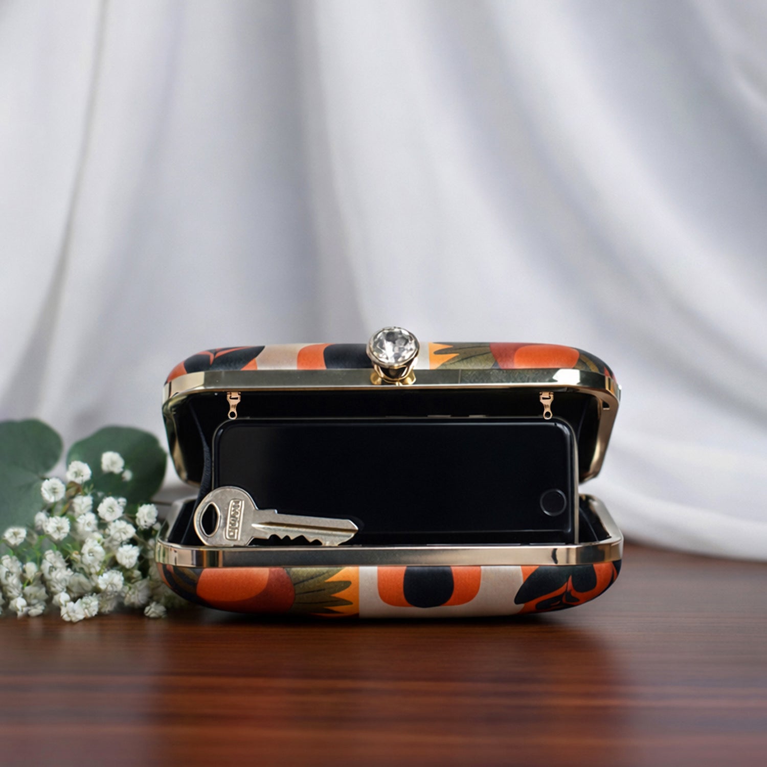 Multi-Pattern Abstract Art Printed Clutch