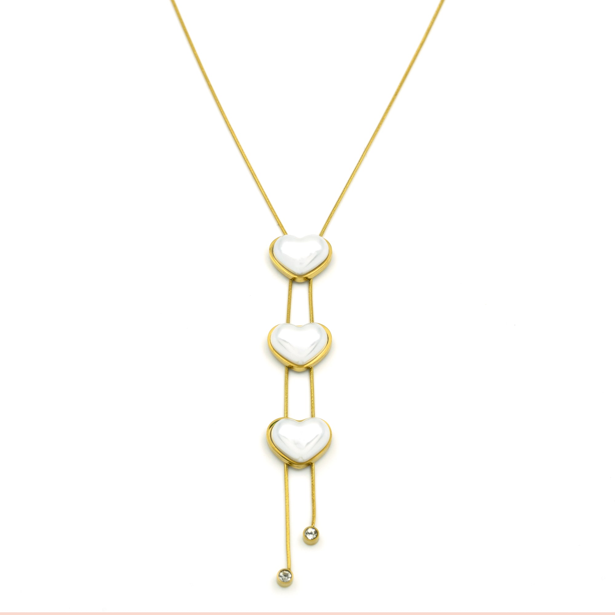 Artklim Triple Heart Drop Necklace