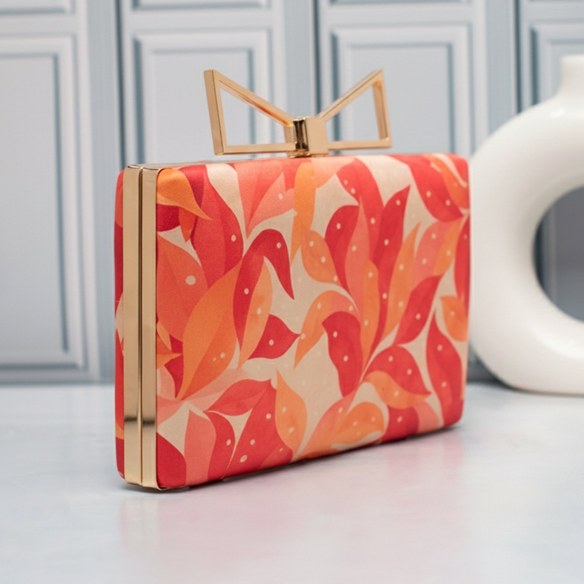 Artklim Modern Floral Wave Printed Clutch