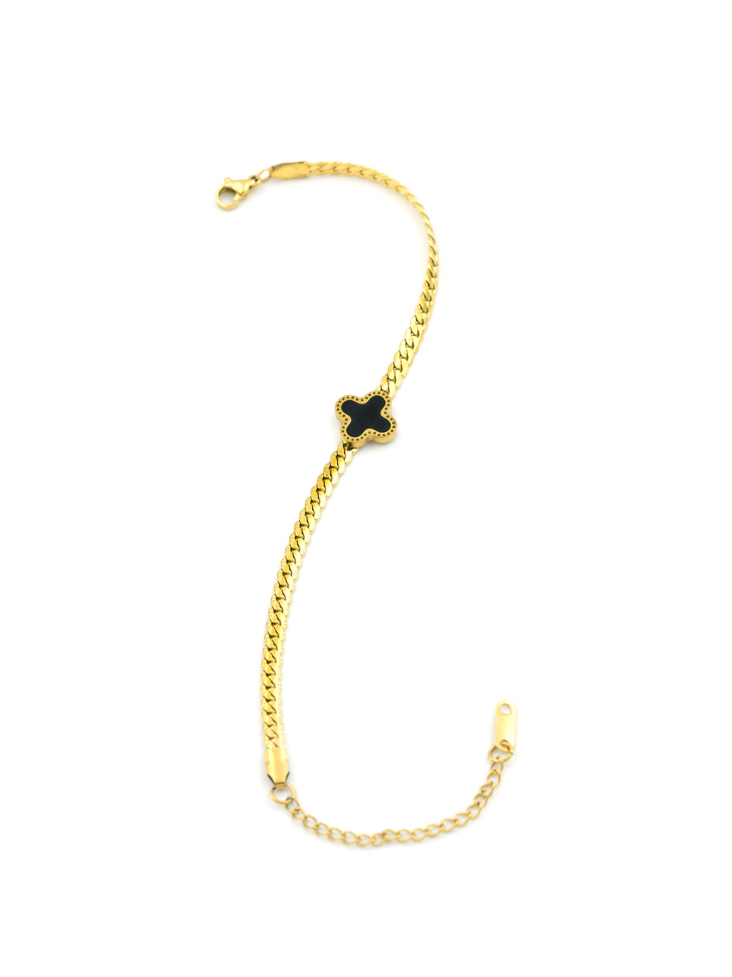Artklim Gold Plated Anti Tarnish Mystic Black Orbit Bracelet