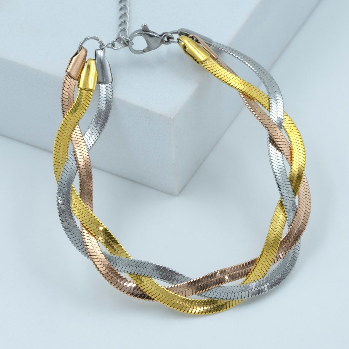 Artklim Triple Layered Snake Chain Bracelet