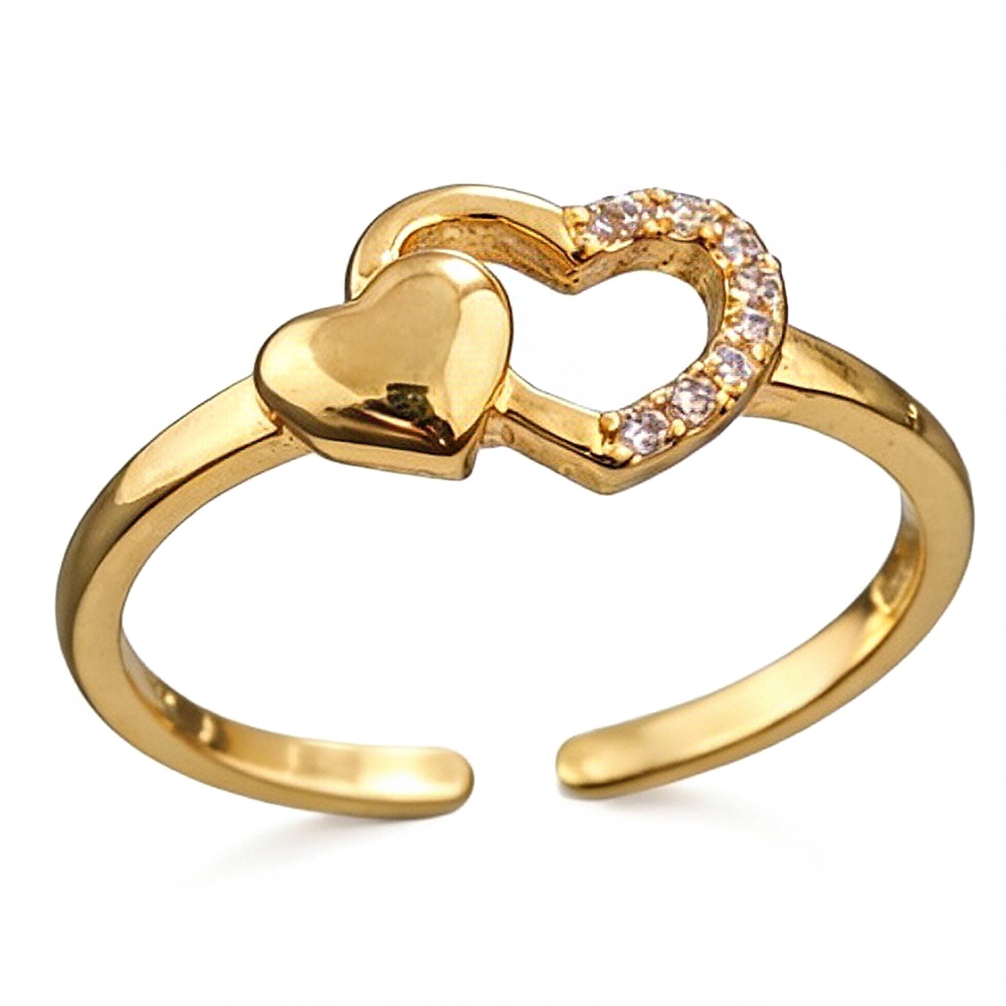 Artklim Gold-Plated Heart Design Anti-Tarnish Ring