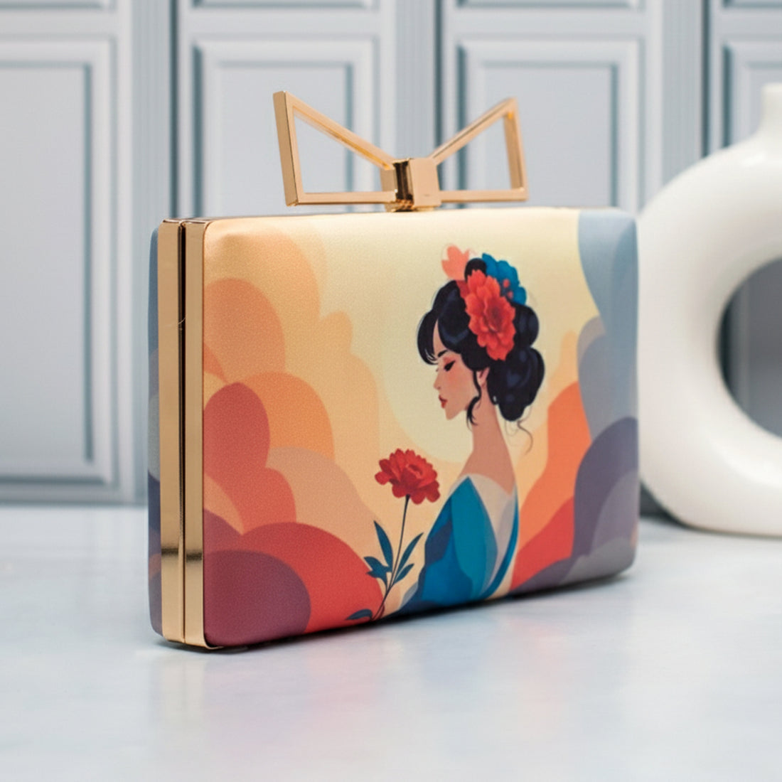 Artklim Artisan Floral Elegance Printed Clutch