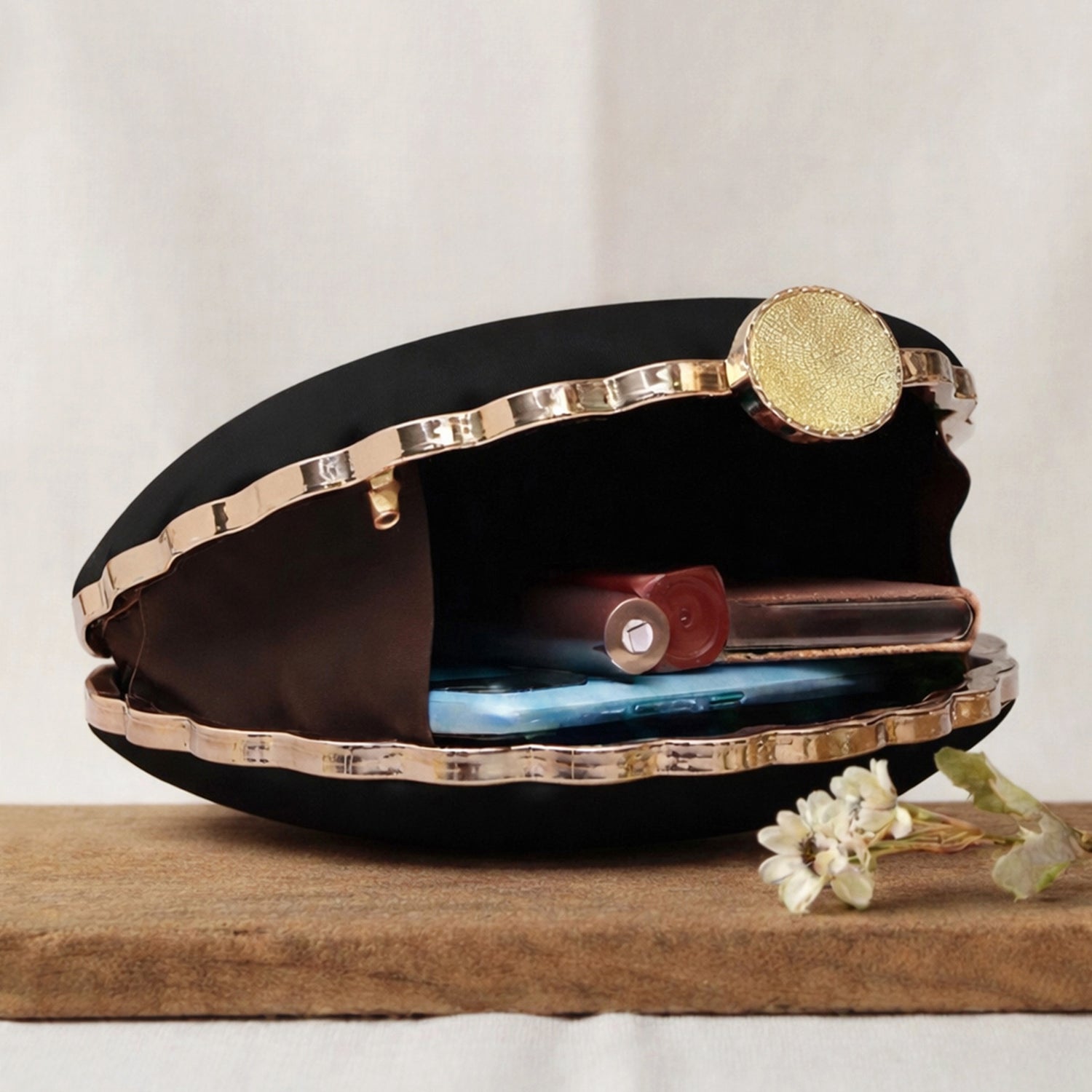 Artklim Black Girl And Flower Printed Clutch