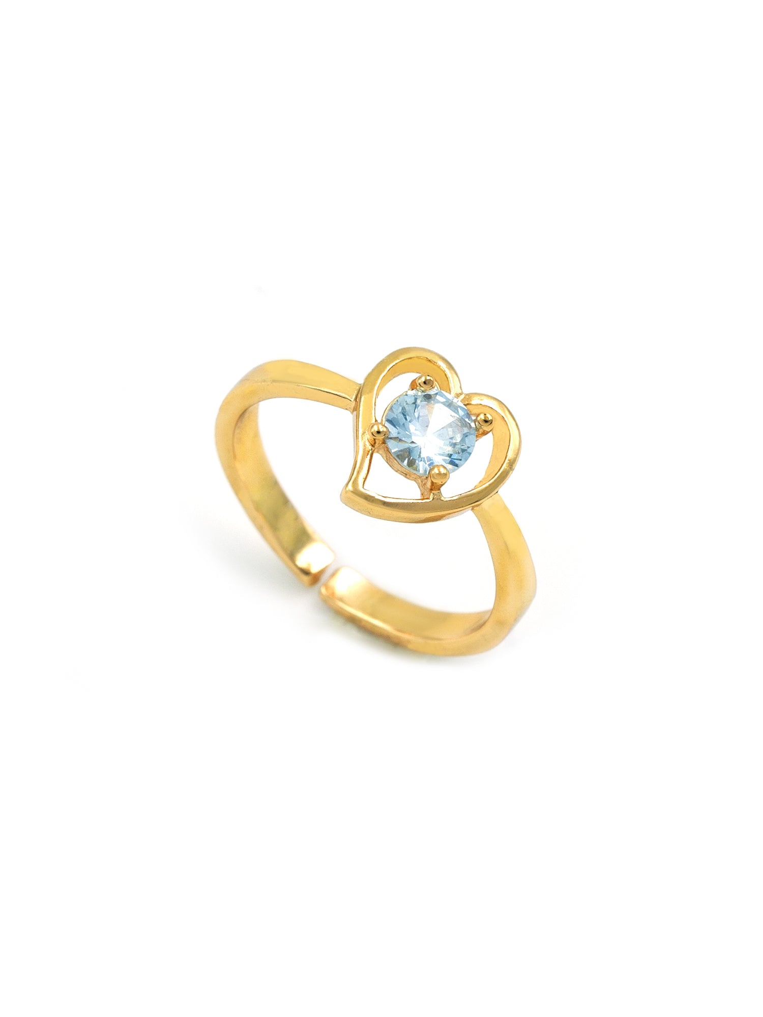 Artklim Gold-Plated Delicate Gold Heart Anti Tarnish Ring
