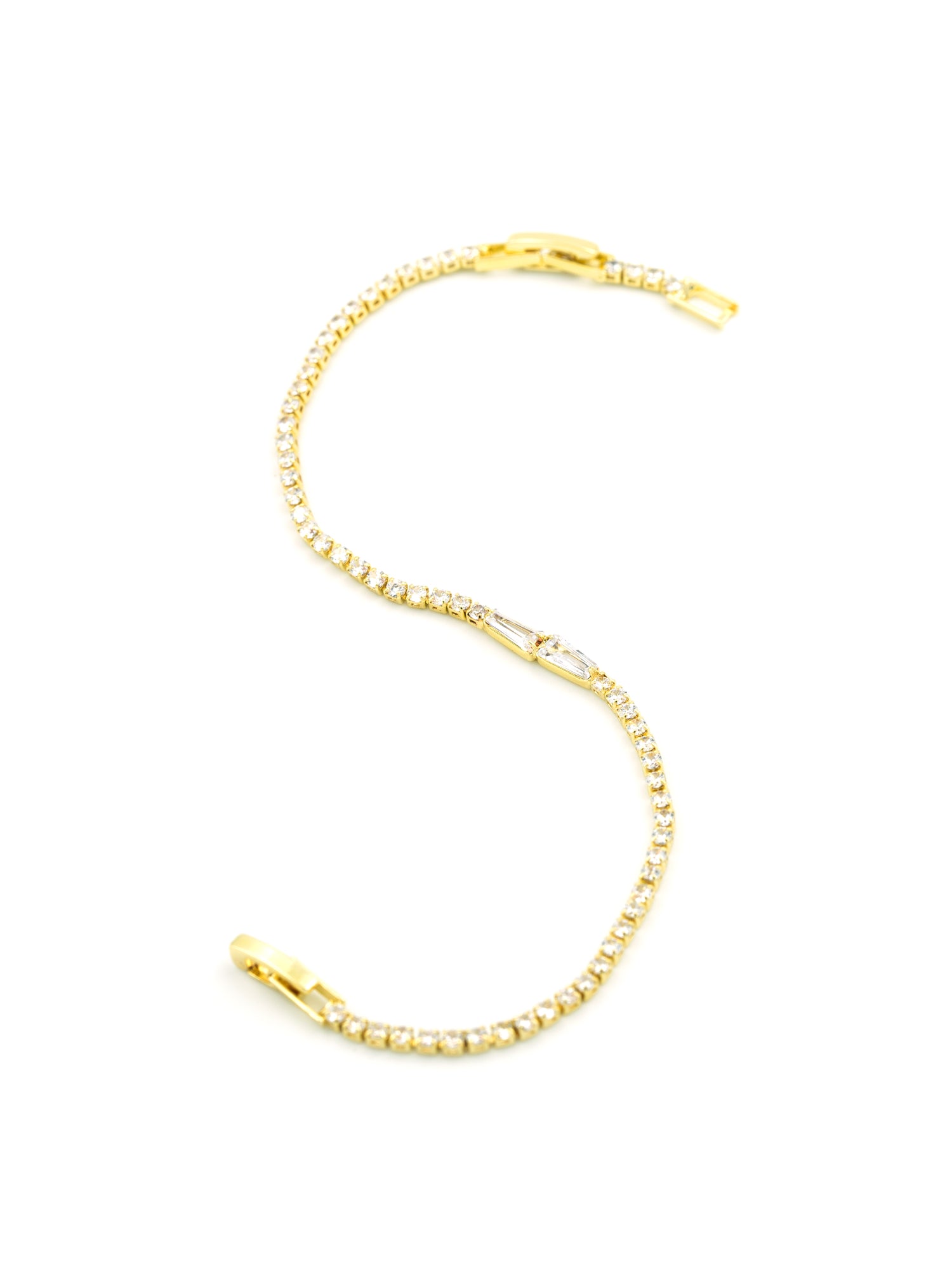 Artklim Gold Plated Anti Tarnish Radiant Prism Diamond-Cut Bracelet