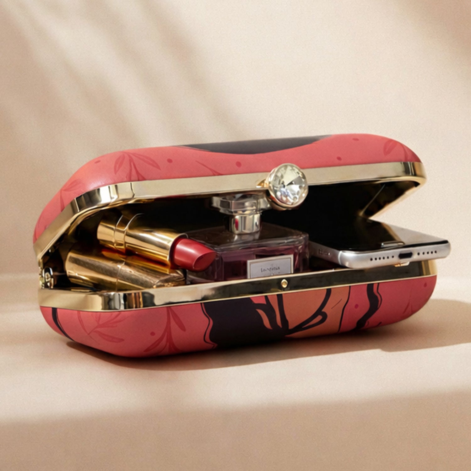 Artklim Girl With Yellow Flower Portrait Printed Clutch