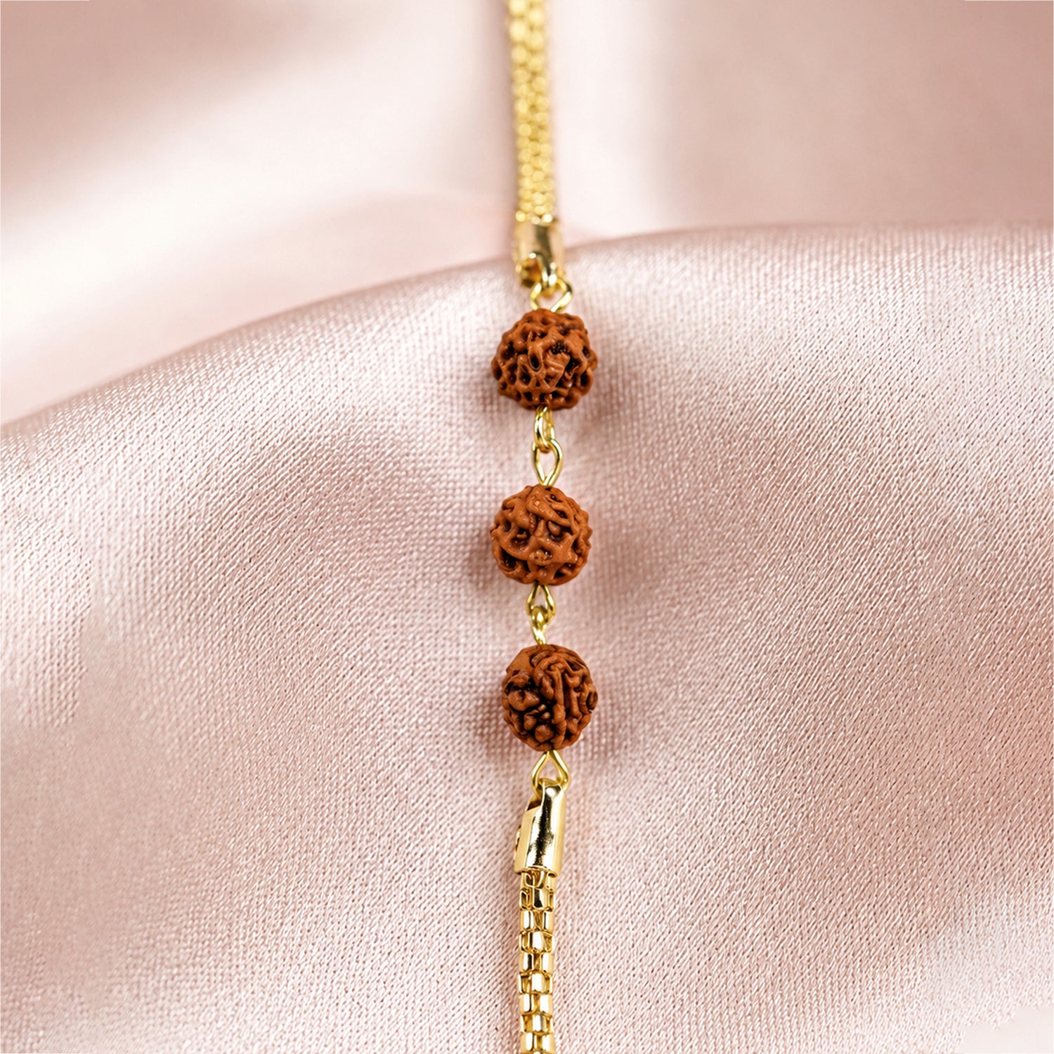 Artklim Divine Rudraksha Bead Rakhi with Gold-Tone Chain