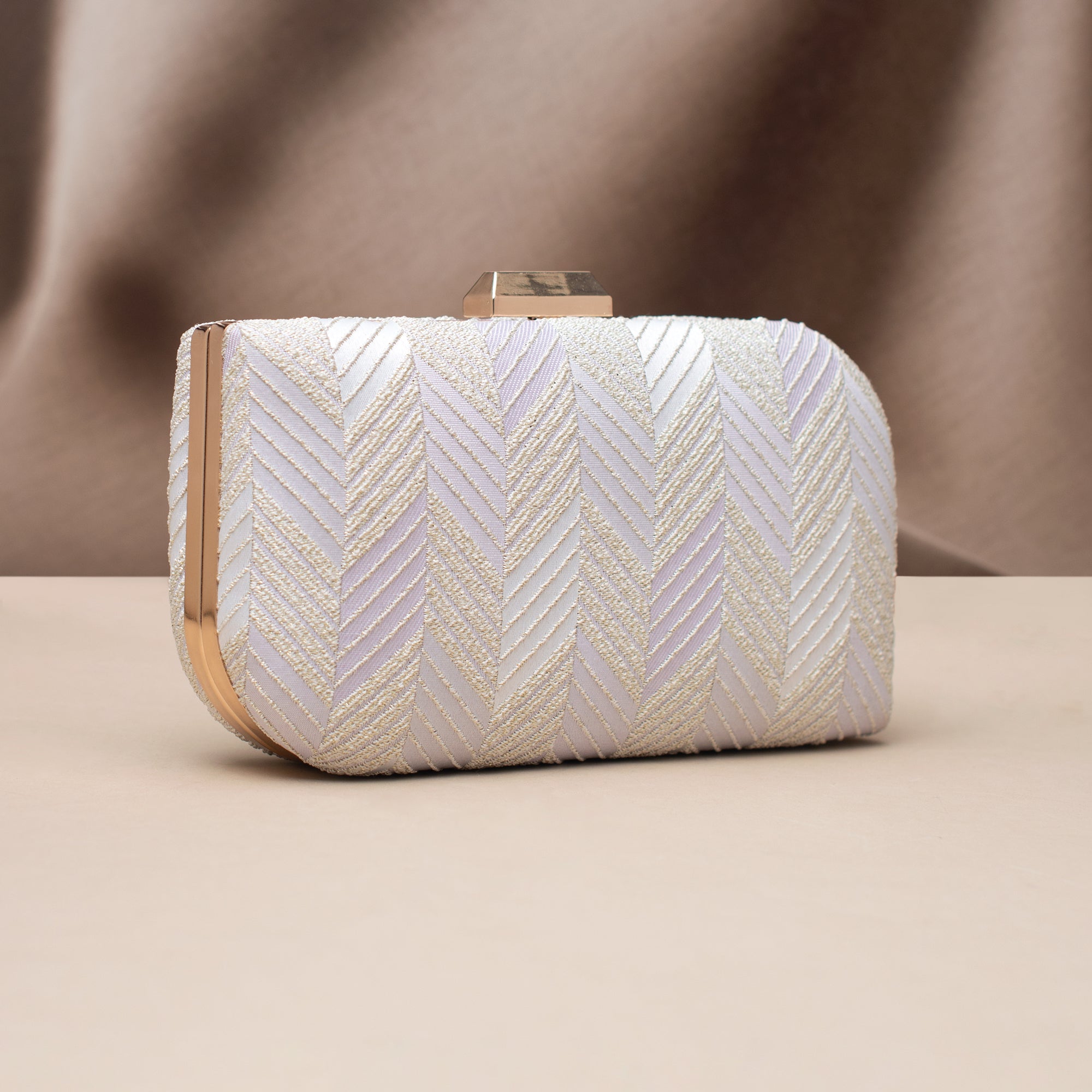 Artklim Ivory Luxe Evening Embroidered Clutch