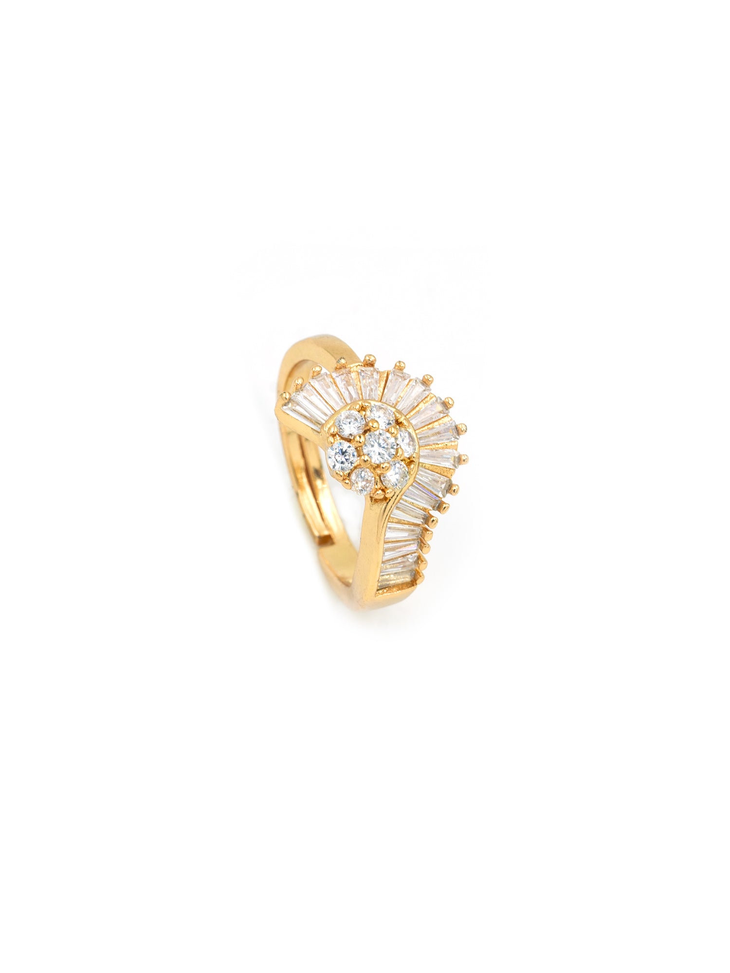 Artklim Gold-Plated Radiant Halo Anti-Tarnish Ring