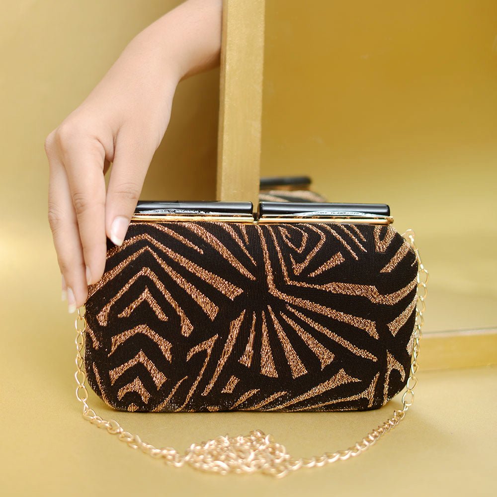 Strip Pattern Evening Clutch