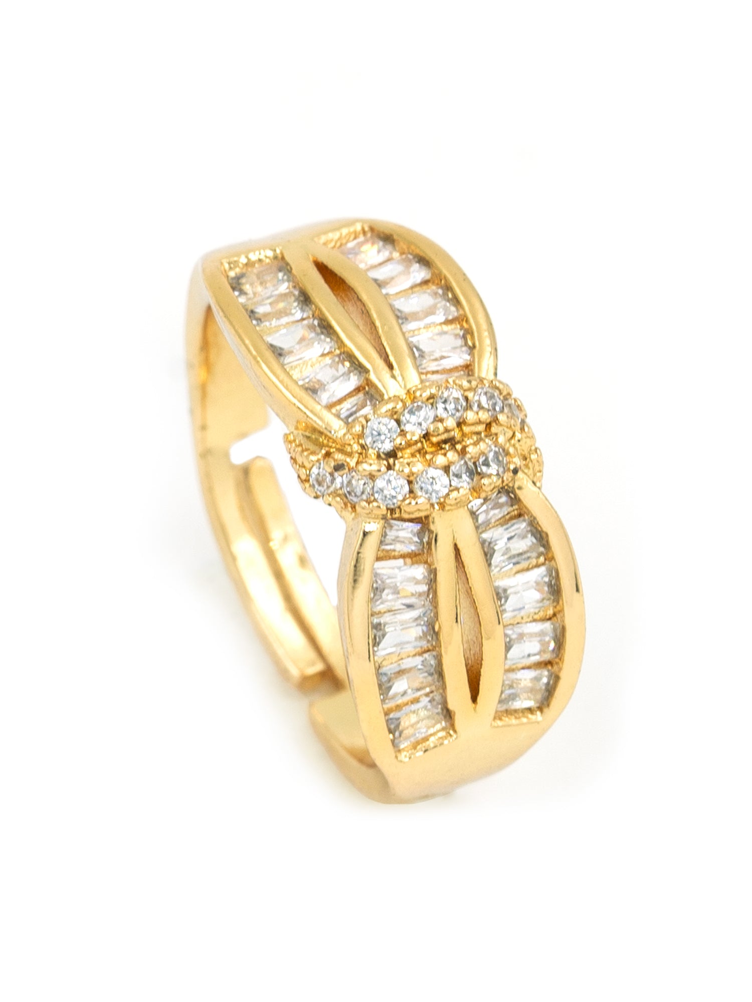 Artklim Gold-Plated Bow Elegance Anti-Tarnish Ring