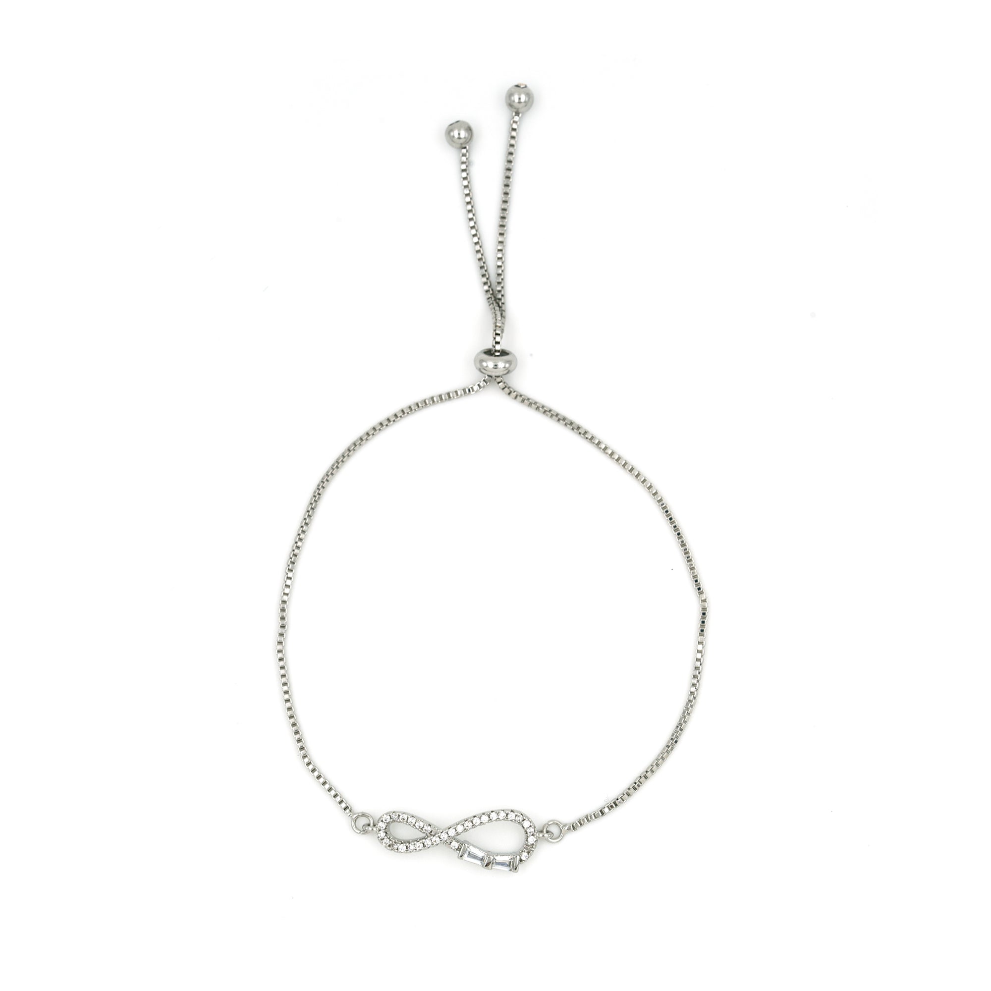 Artklim Silver Plated Infinity Symbol Slider Bracelet