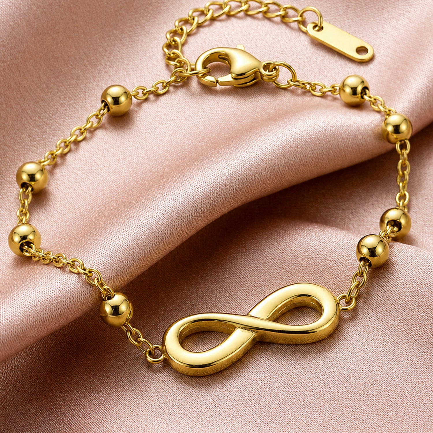 Artklim Infinity Grace Beaded Gold Anti-Tarnish Bracelet