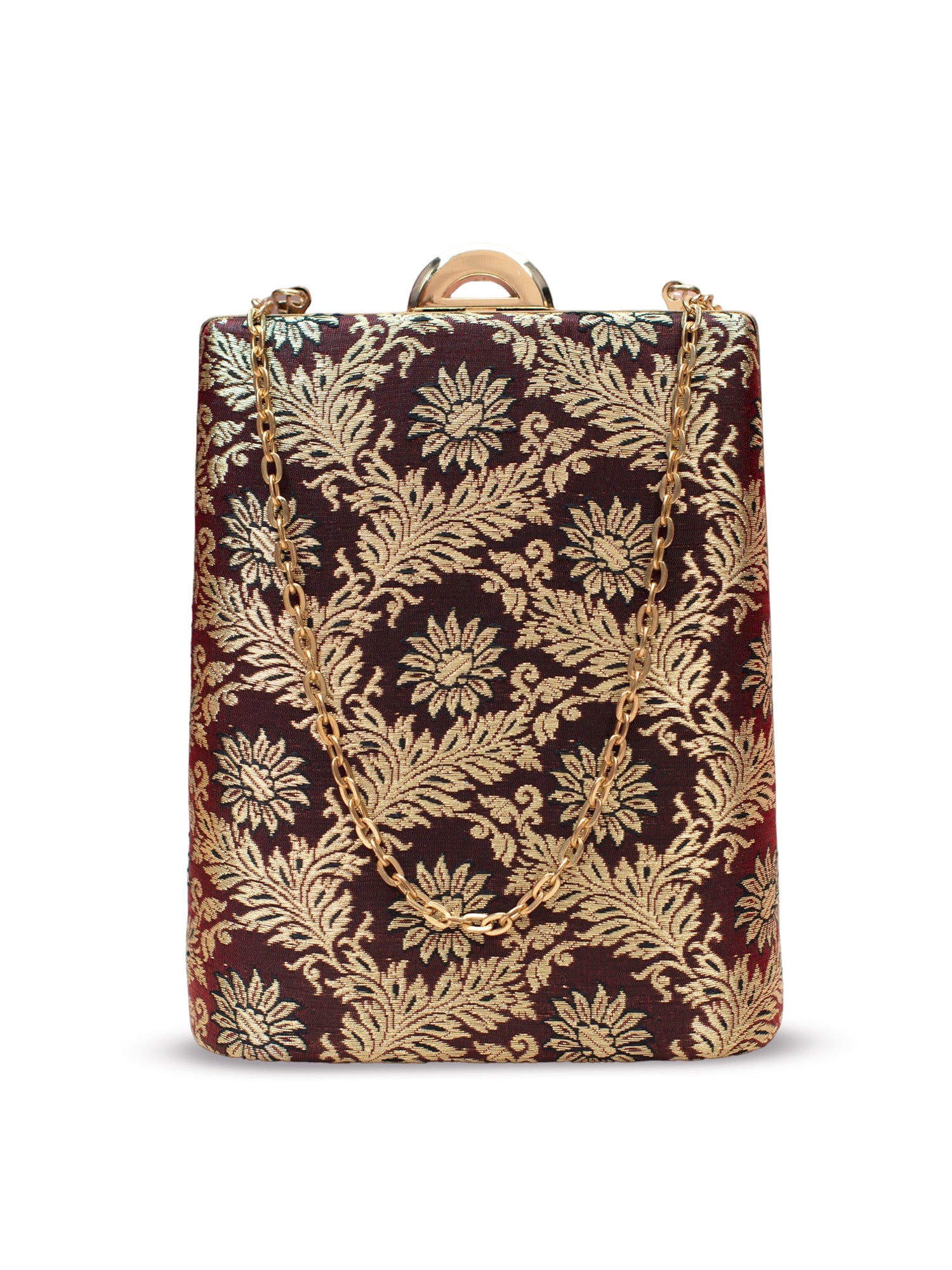 Artklim Regal Maroon Bloom Clutch