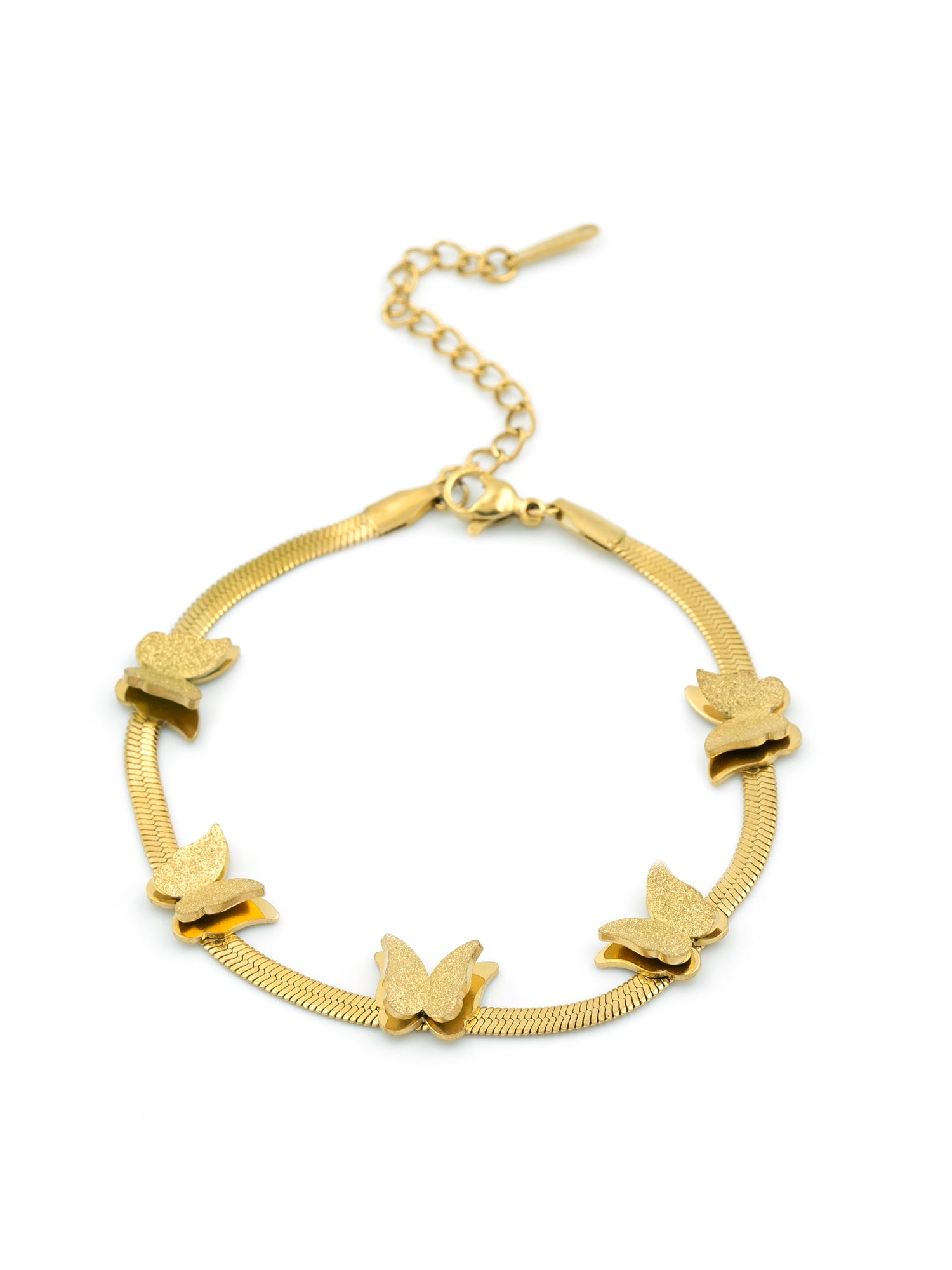 Artklim Gold Plated Anti Tarnish Golden Flutter Butterfly Bracelet