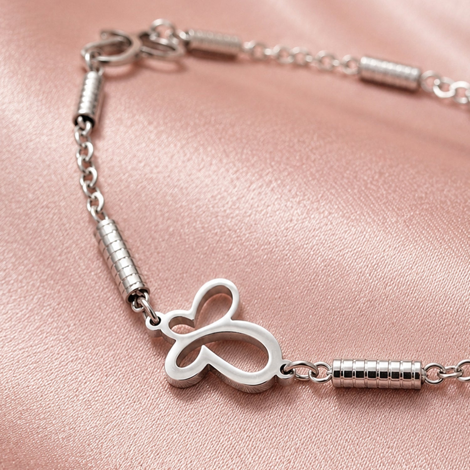 Artklim Silver Butterfly Charm Chain Anti-Tarnish Anklet