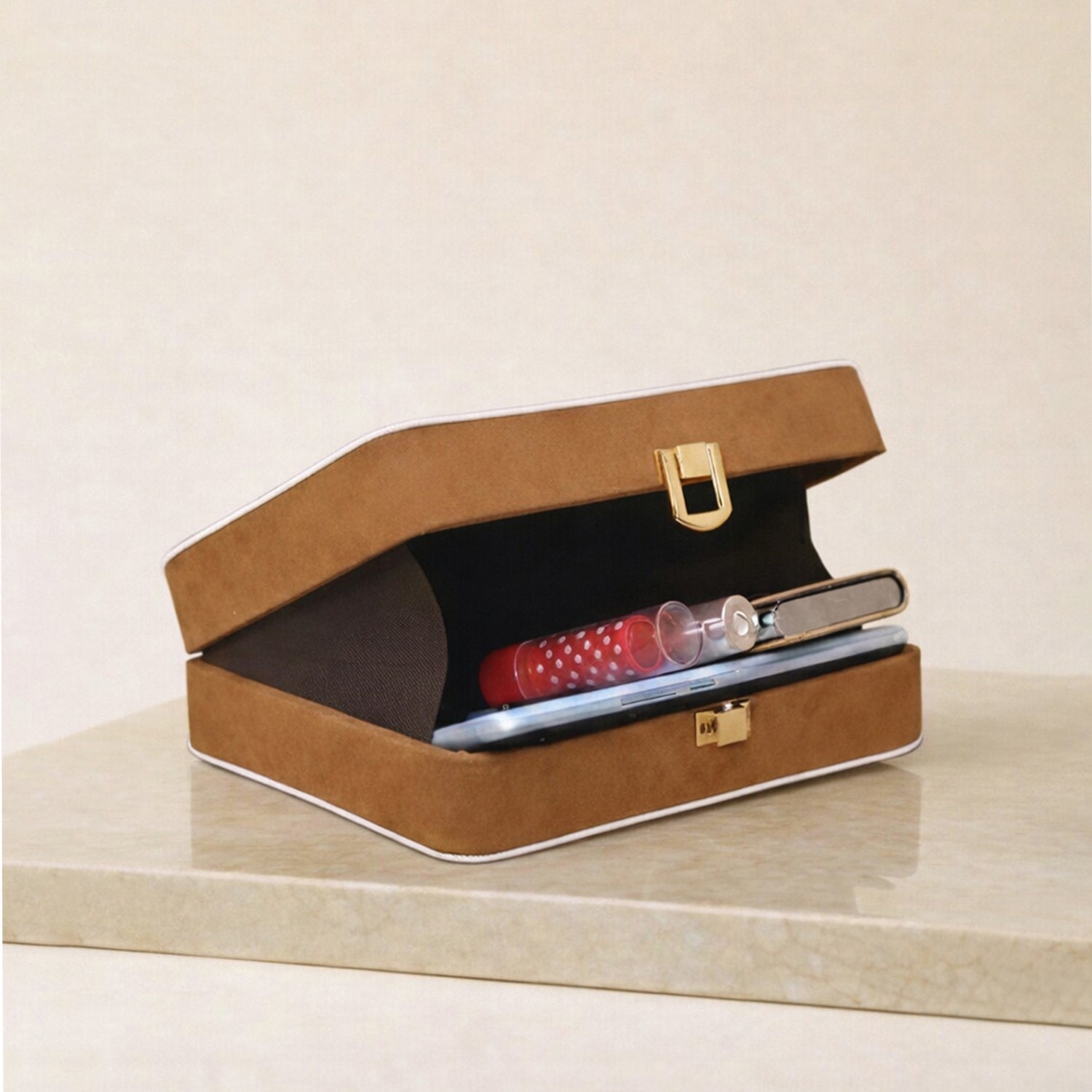 Pink Floral MDF Clutch