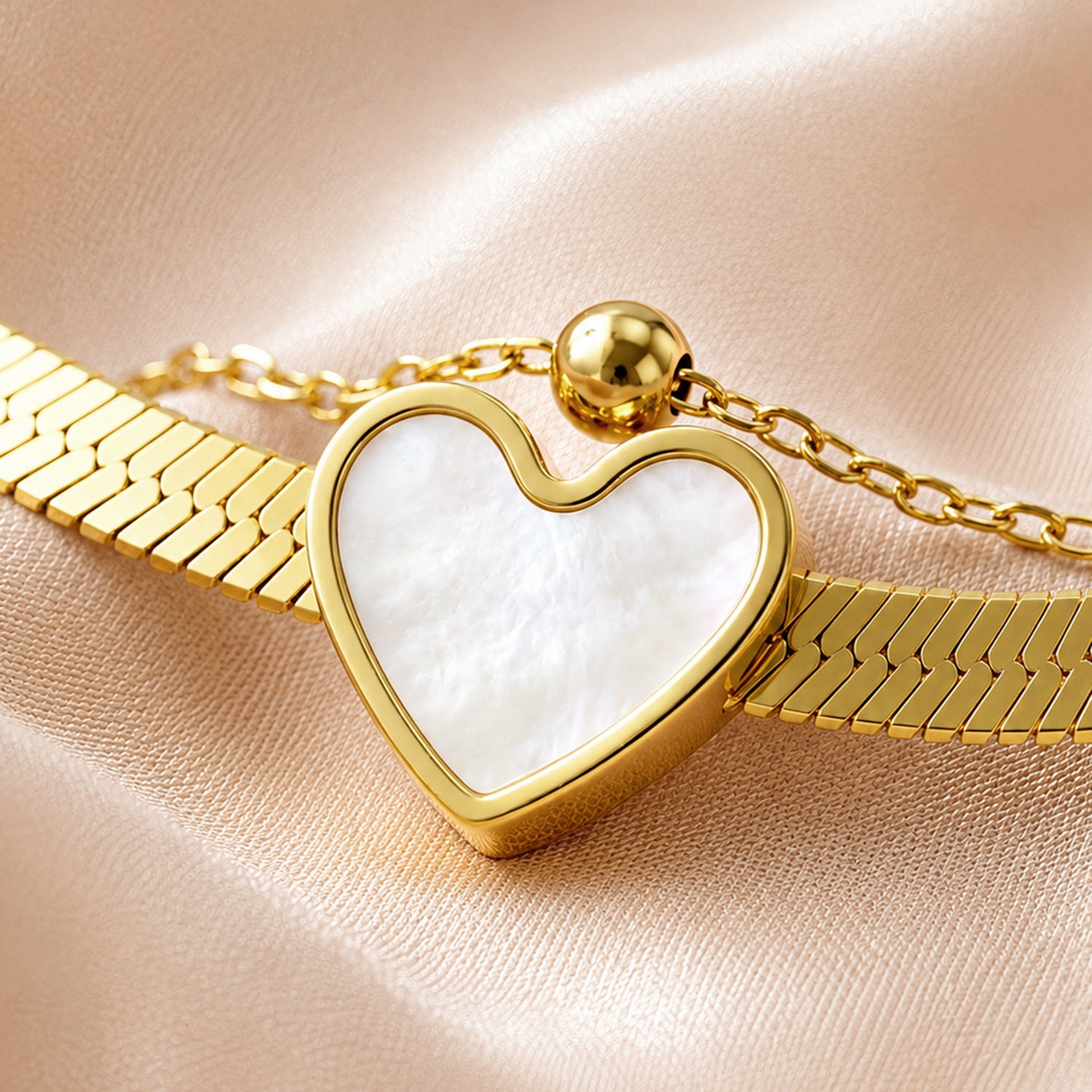 Artklim Dual Heart Layered Gold Chain Anti-Tarnish Bracelet