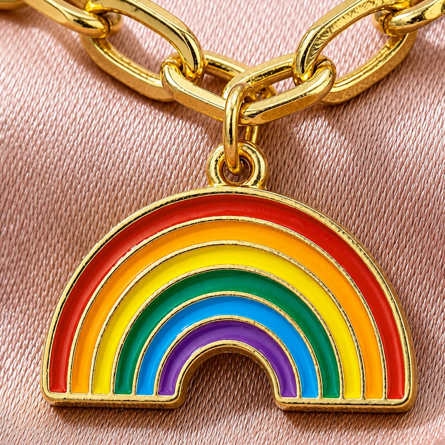 Artklim Rainbow Dream Crystal Charm Gold Anti-Tarnish Bracelet